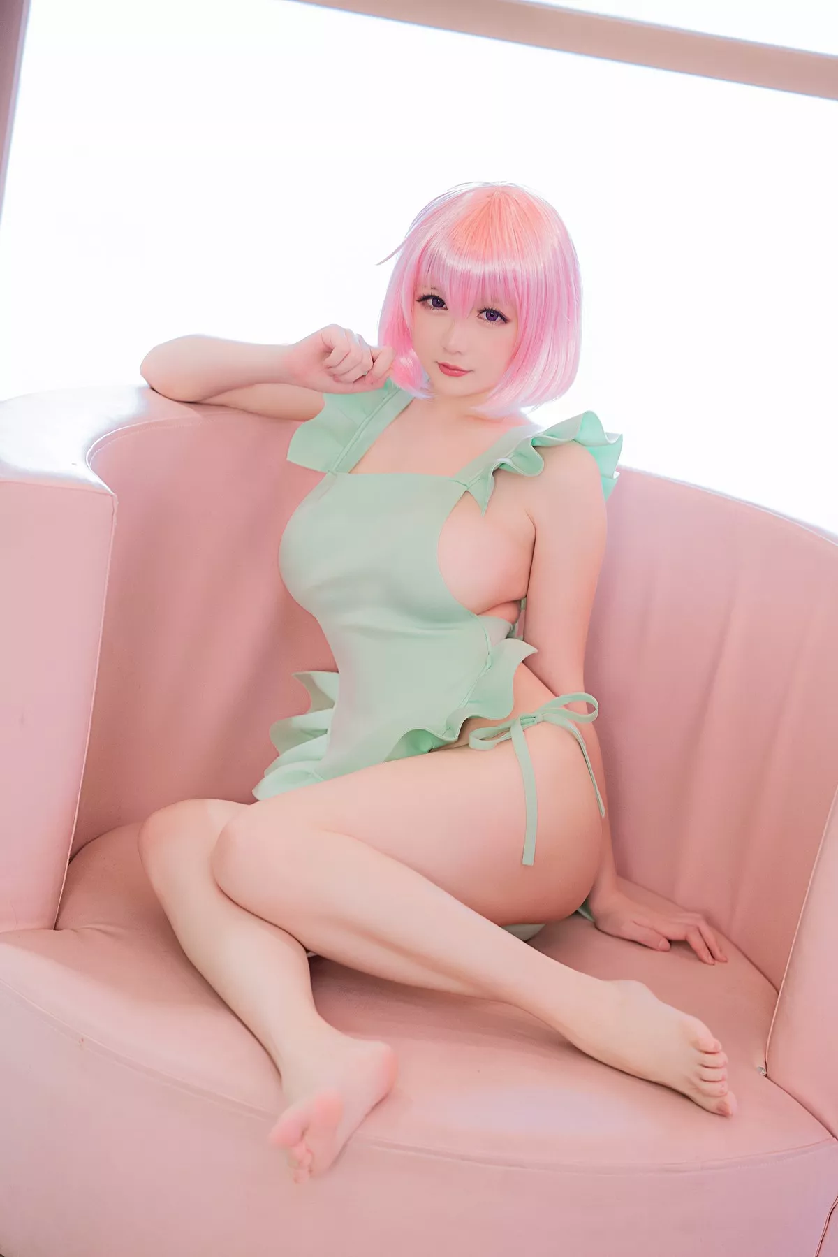 Coser小姐姐星之迟迟情人节梦梦主题浴室性感薄纱服饰湿身秀丰满身材诱惑写真115P