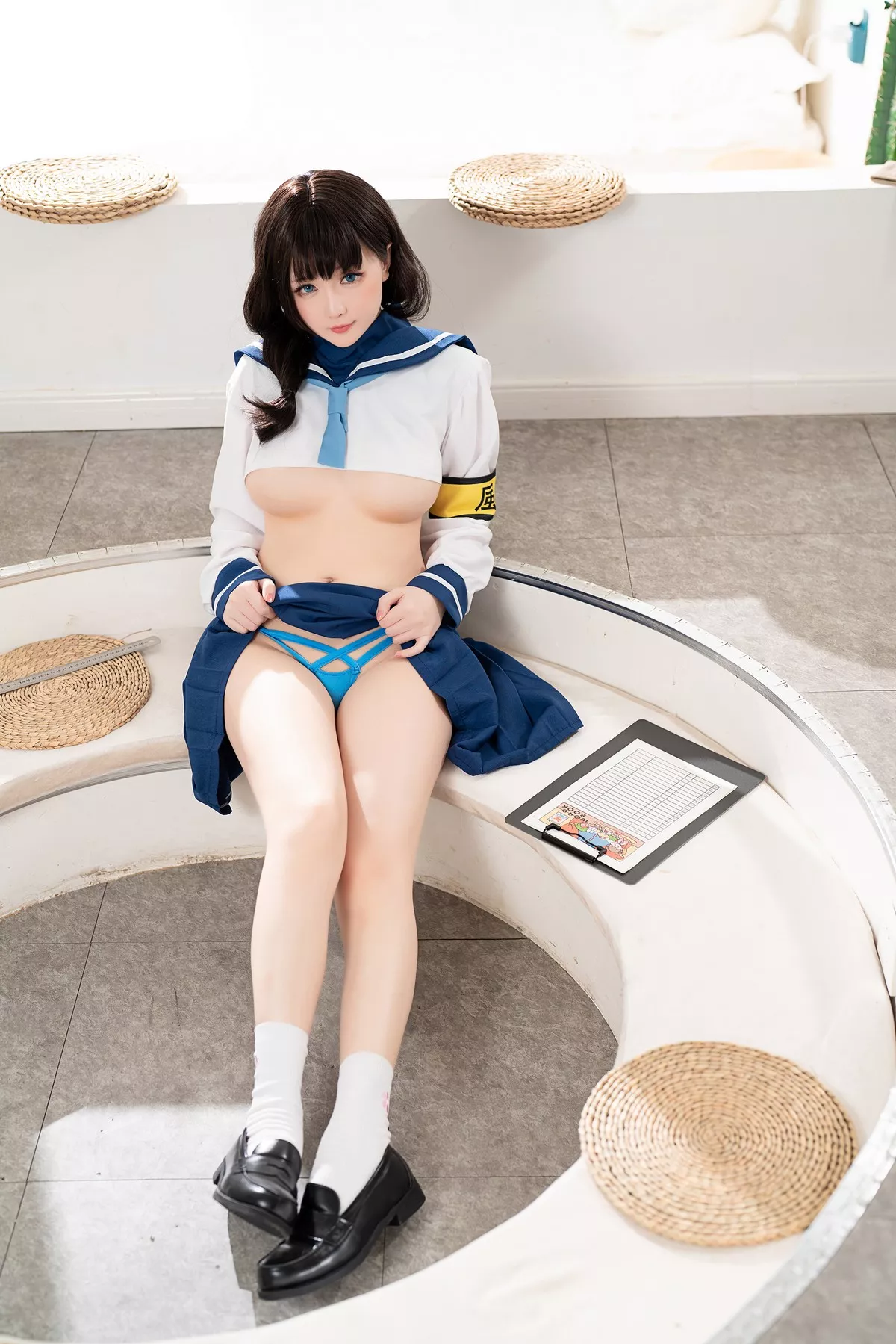 Coser小姐姐星之迟迟风纪委员主题私房性感学生装半脱露性感内衣完美诱惑写真110P