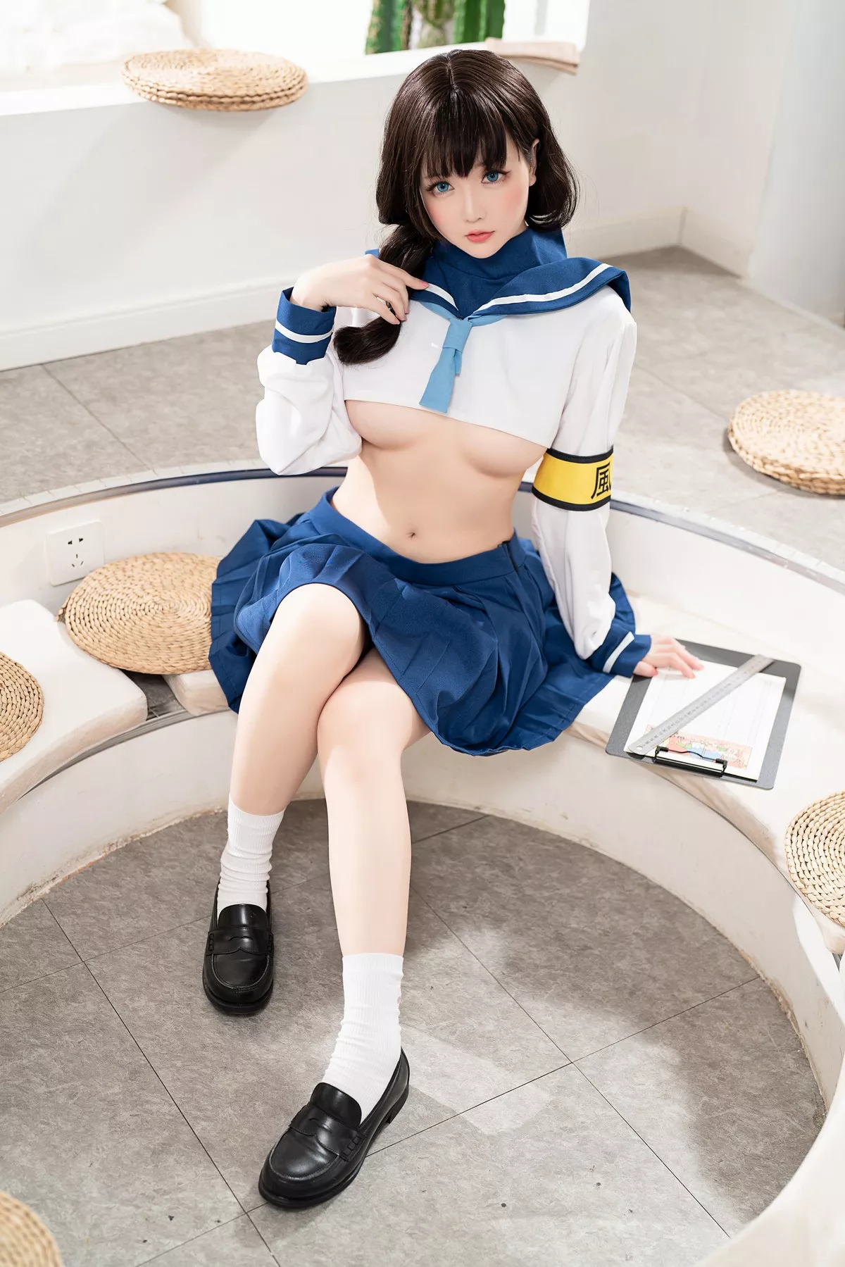 Coser小姐姐星之迟迟风纪委员主题私房性感学生装半脱露性感内衣完美诱惑写真110P