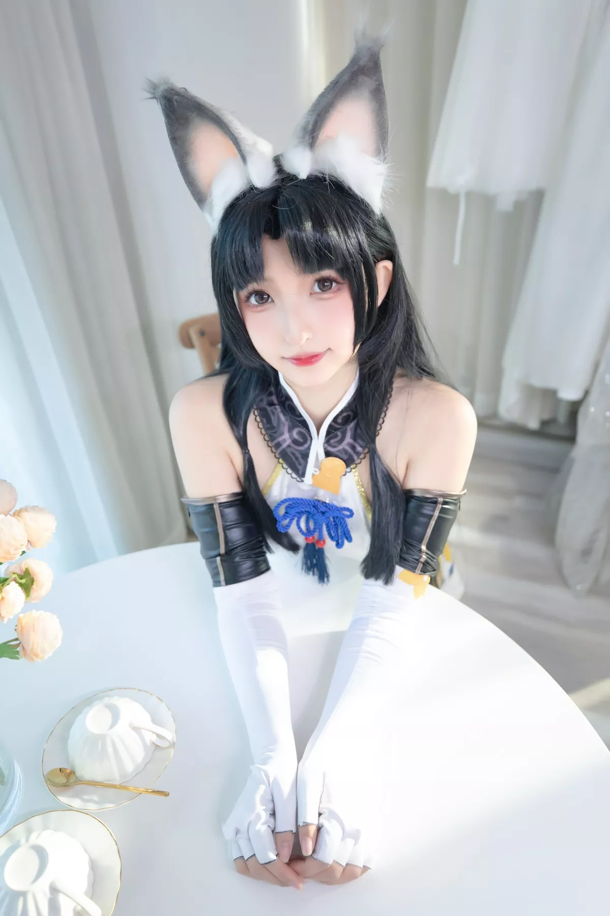 斗鱼主播神楽板真冬黑丝胡桃主题私房狐狸装扮性感服饰配超薄黑丝极致魅惑写真75P