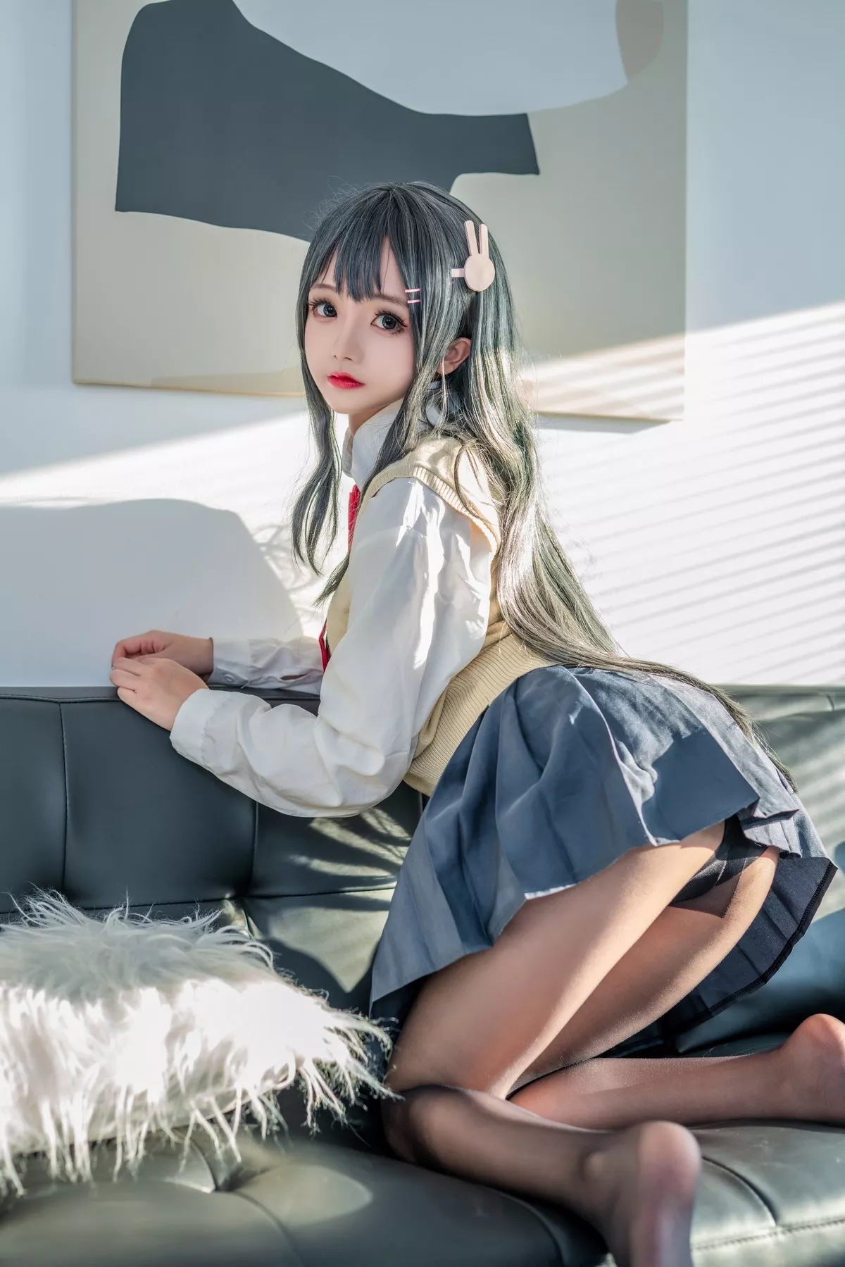 Cosplay美女日奈娇麻衣校服主题私房性感学生制服半脱露蕾丝内衣迷人诱惑写真73P