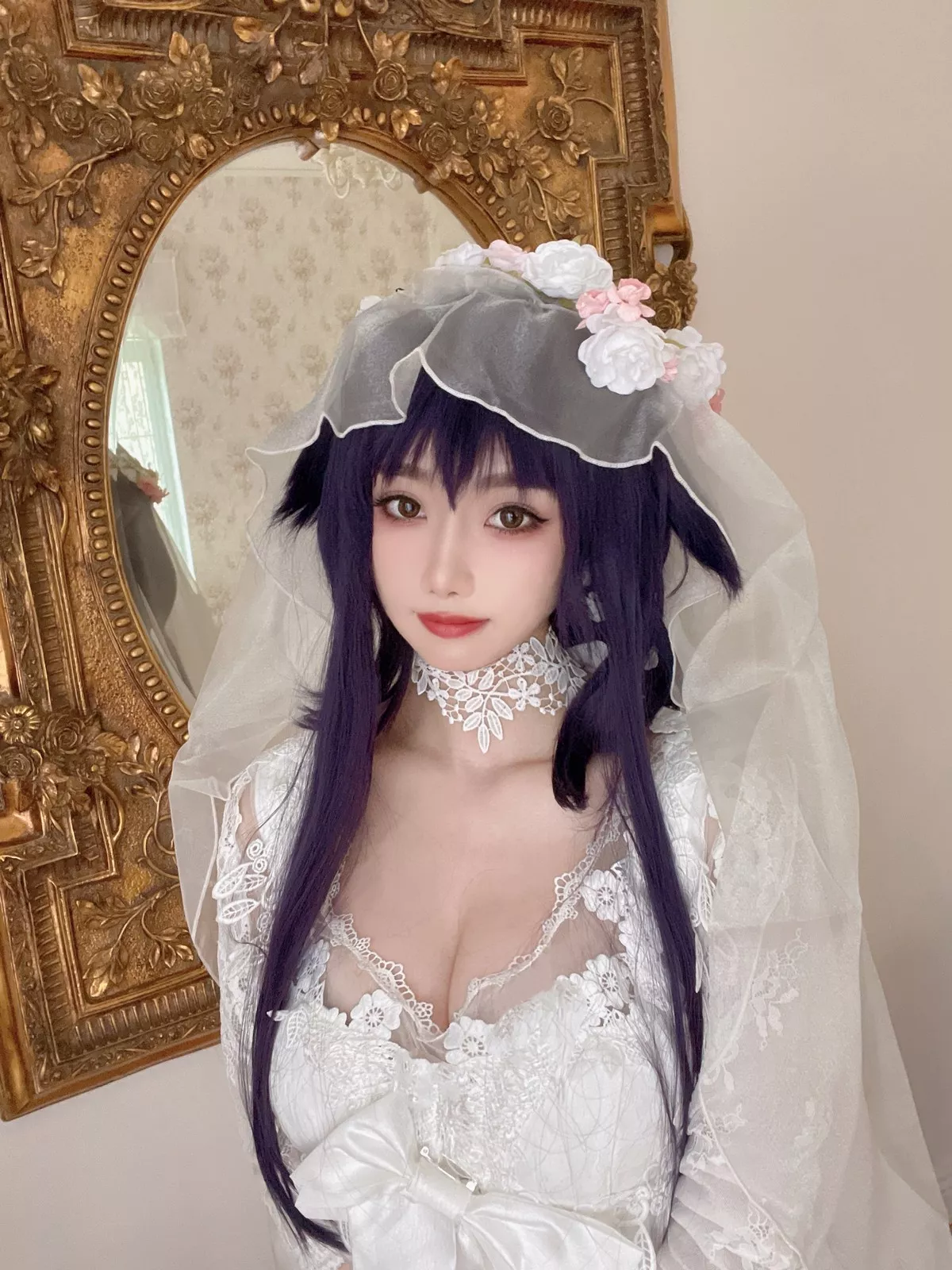 白嫩美少女鬼畜瑶在不在婚纱主题私房性感纯白薄透婚纱秀惹火身材诱惑写真38P