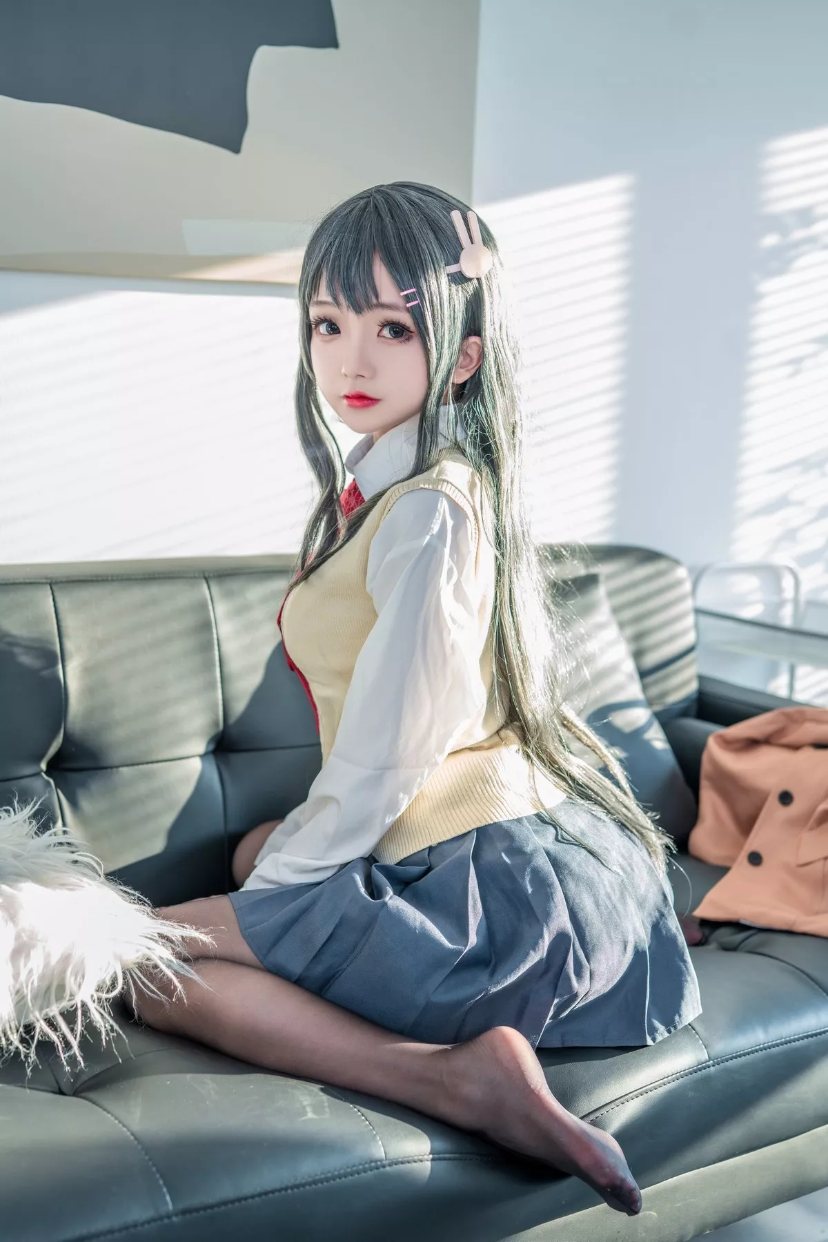 Cosplay美女日奈娇麻衣校服主题私房性感学生制服半脱露蕾丝内衣迷人诱惑写真73P
