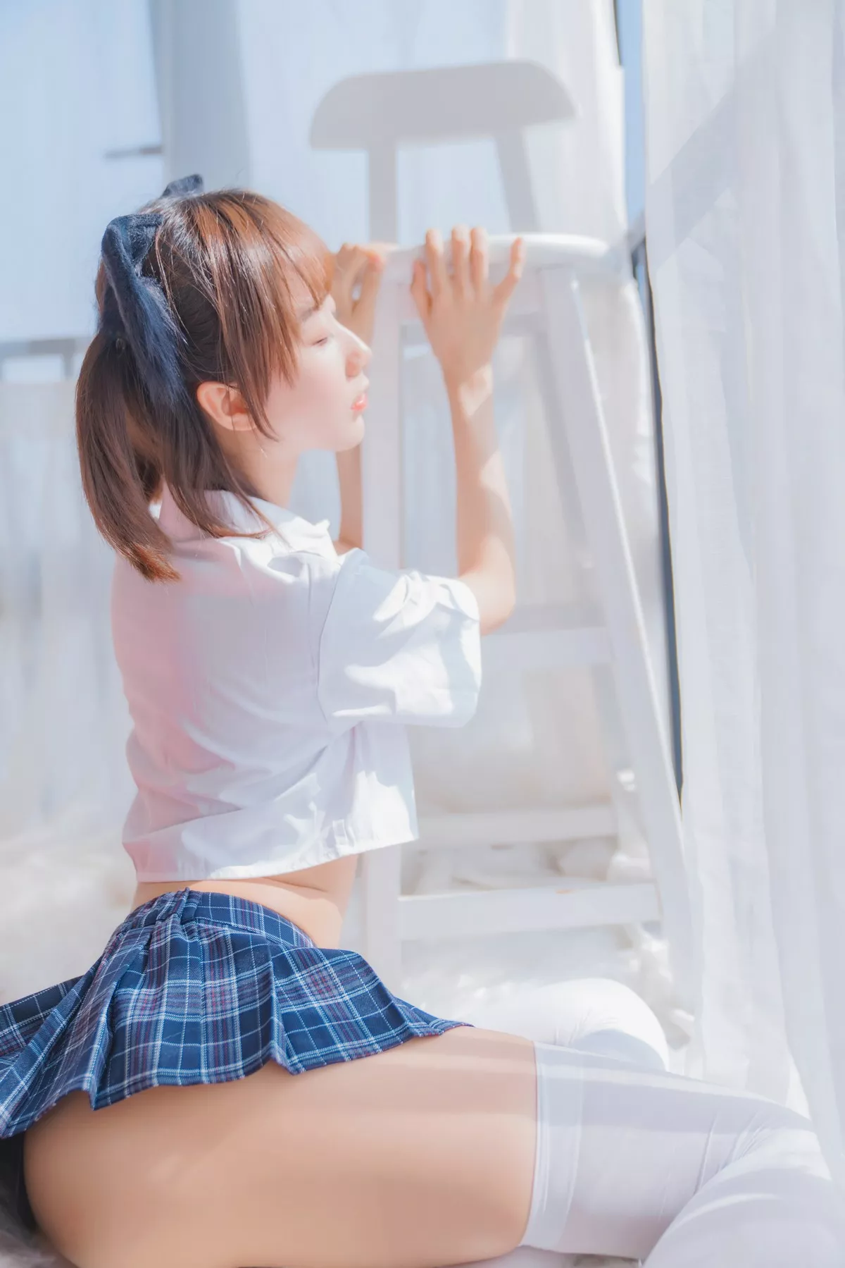 萌系小姐姐木绵绵OwO怀中猫主题私房猫女郎装扮性感短裙秀翘臀撩人诱惑写真68P