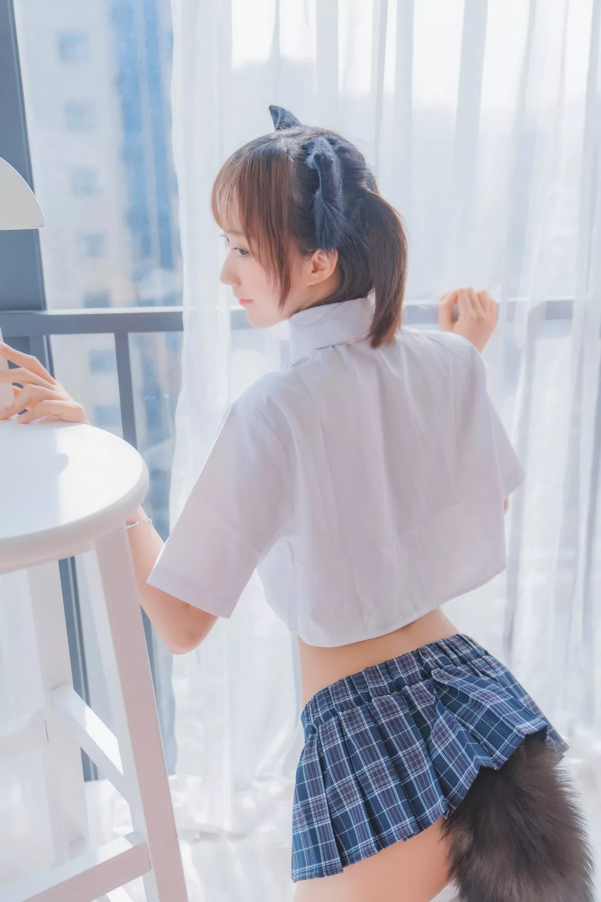 萌系小姐姐木绵绵OwO怀中猫主题私房猫女郎装扮性感短裙秀翘臀撩人诱惑写真68P