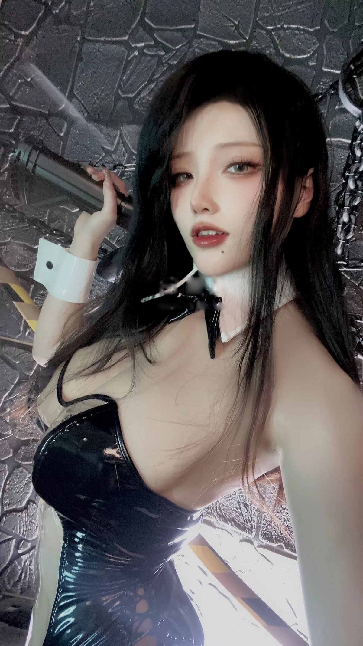 网络美女起司块透明兔女郎主题私房透明皮质连体衣秀惹火身材极致诱惑写真33P