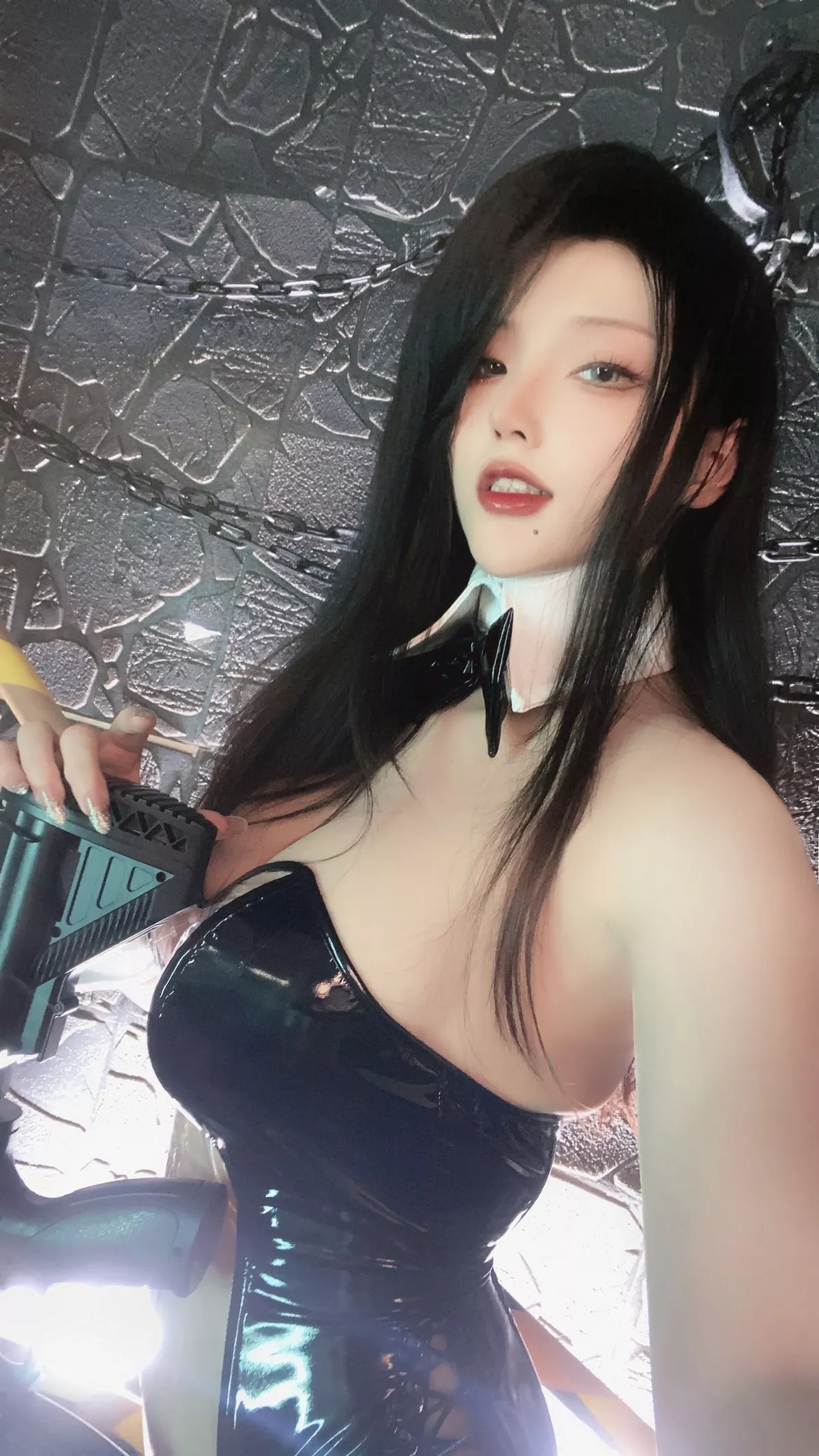 网络美女起司块透明兔女郎主题私房透明皮质连体衣秀惹火身材极致诱惑写真33P