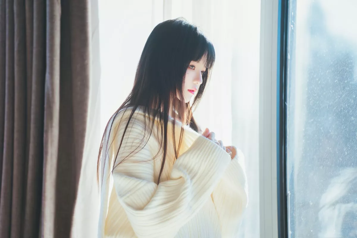 网络美女桜桃喵暖暖系列主题私房性感白色毛衣配白色内衣秀完美身材诱惑写真71P
