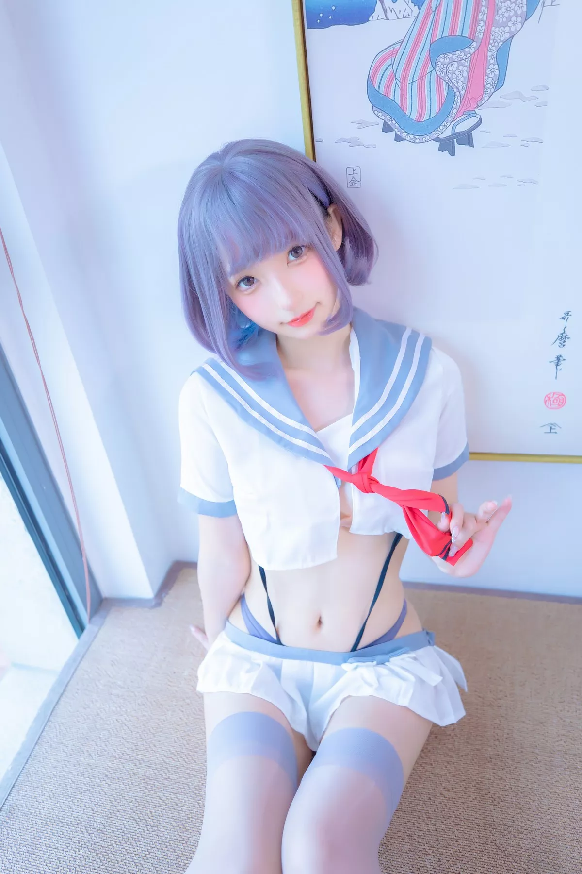 萝莉美女神楽坂真冬灰丝JK主题私房性感超短JK服饰配灰丝袜秀美腿诱惑写真75P