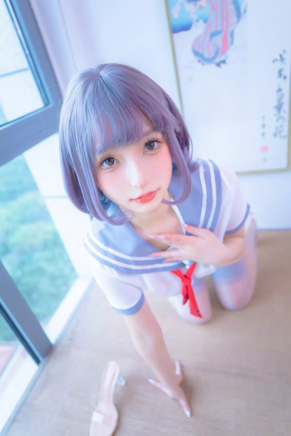 萝莉美女神楽坂真冬灰丝JK主题私房性感超短JK服饰配灰丝袜秀美腿诱惑写真75P