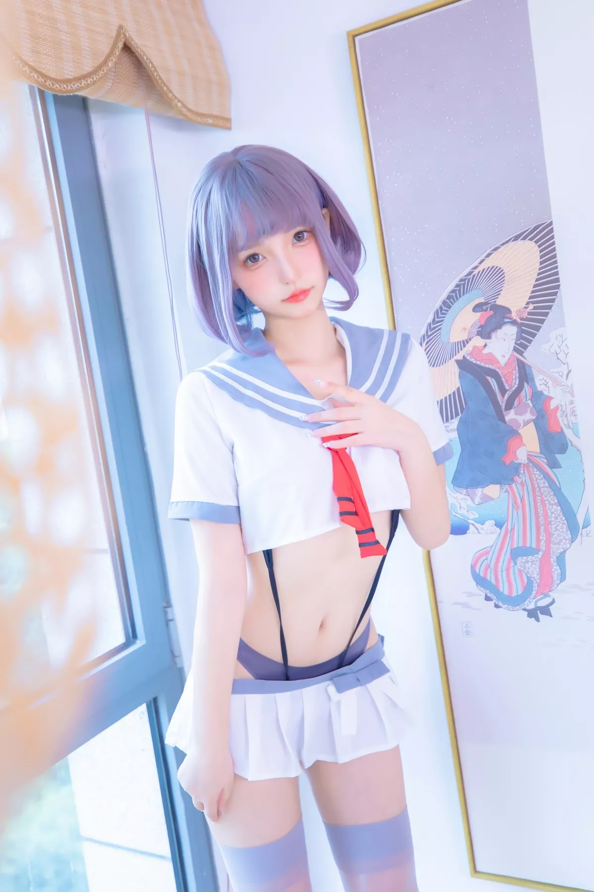 萝莉美女神楽坂真冬灰丝JK主题私房性感超短JK服饰配灰丝袜秀美腿诱惑写真75P