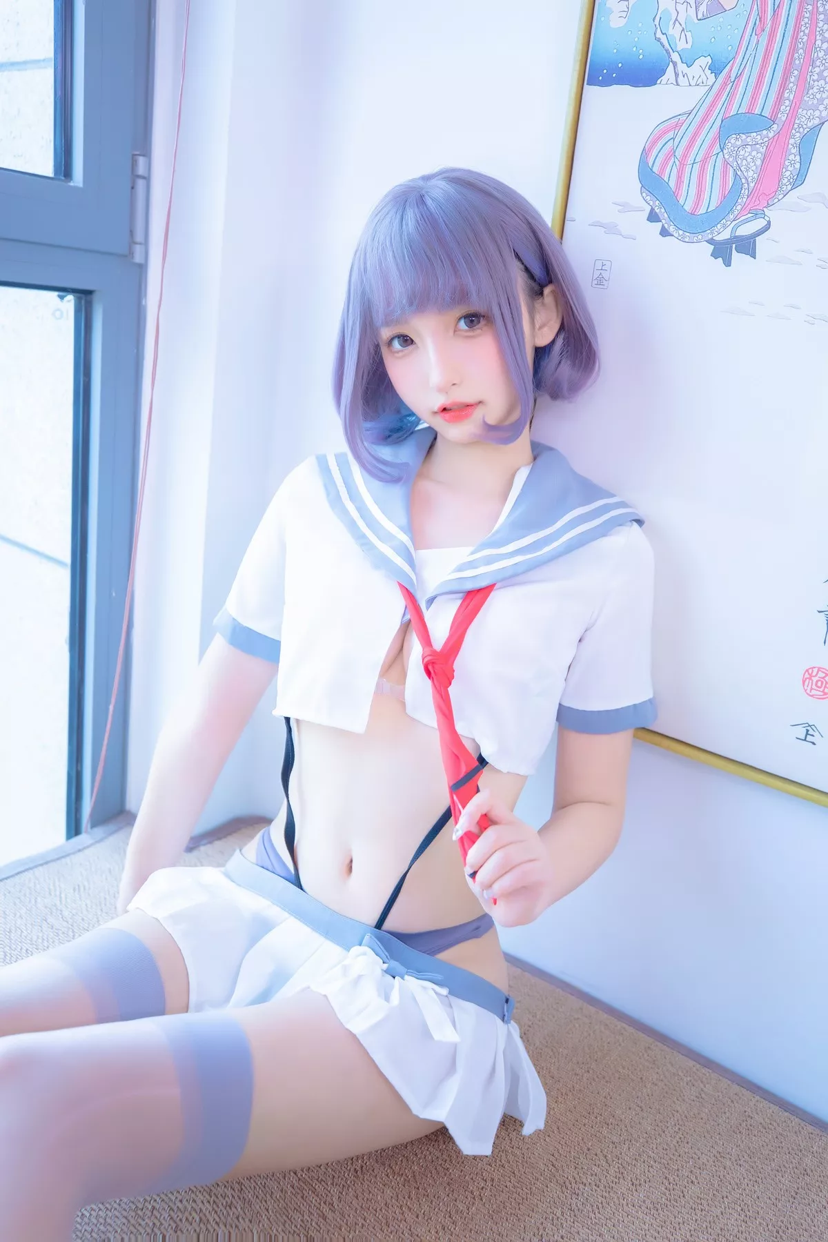 萝莉美女神楽坂真冬灰丝JK主题私房性感超短JK服饰配灰丝袜秀美腿诱惑写真75P