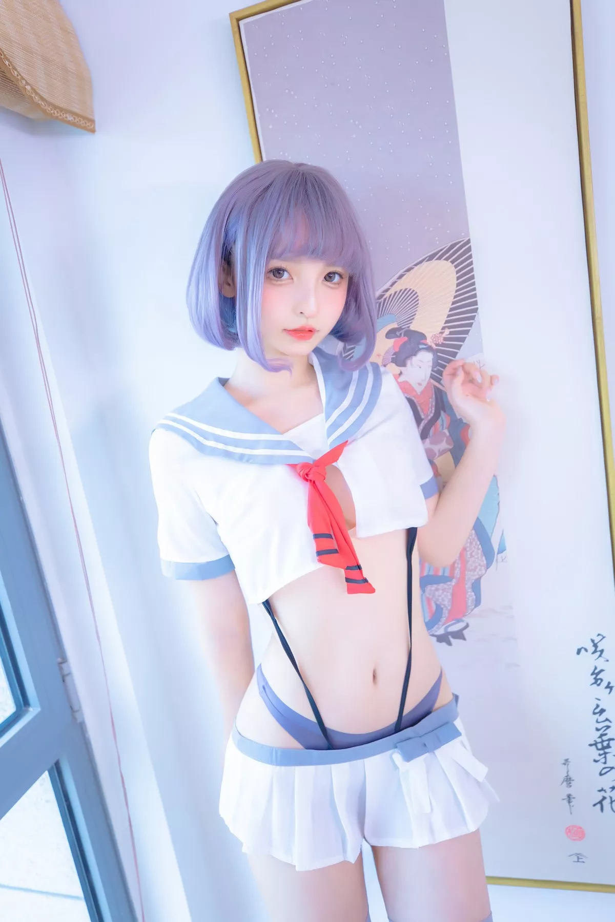 萝莉美女神楽坂真冬灰丝JK主题私房性感超短JK服饰配灰丝袜秀美腿诱惑写真75P