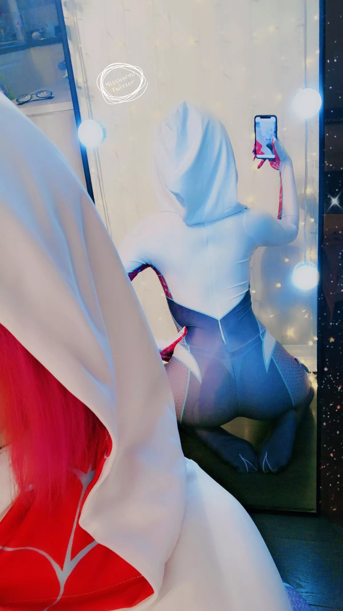 网络美女MisswarmJ-Spider Gwen主题私房性感紧身蜘蛛侠服饰秀完美身材诱惑写真43P