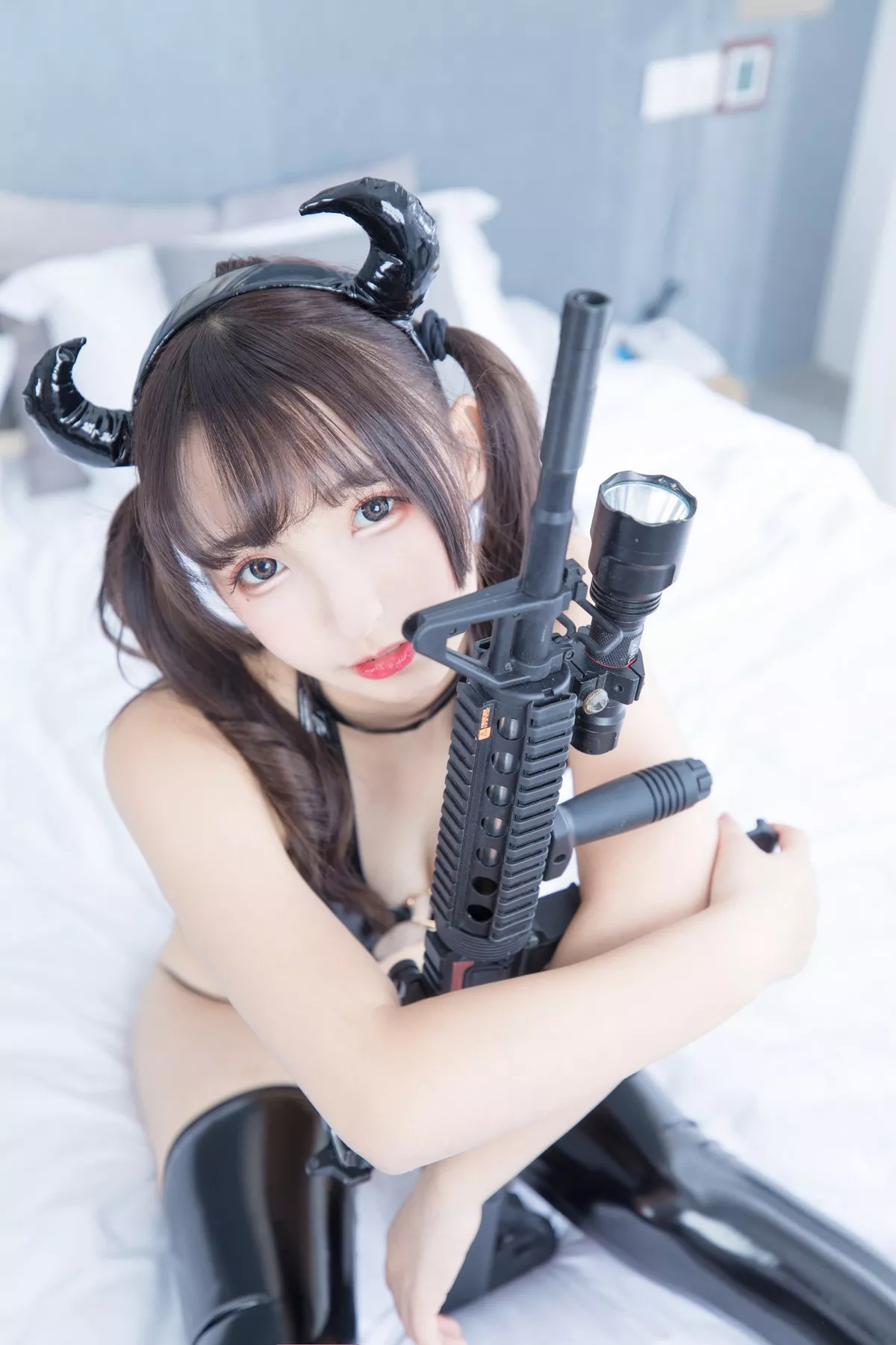 萝莉美女神楽坂真冬美女武士主题性感黑色皮质服饰秀完美身材迷人诱惑写真150P