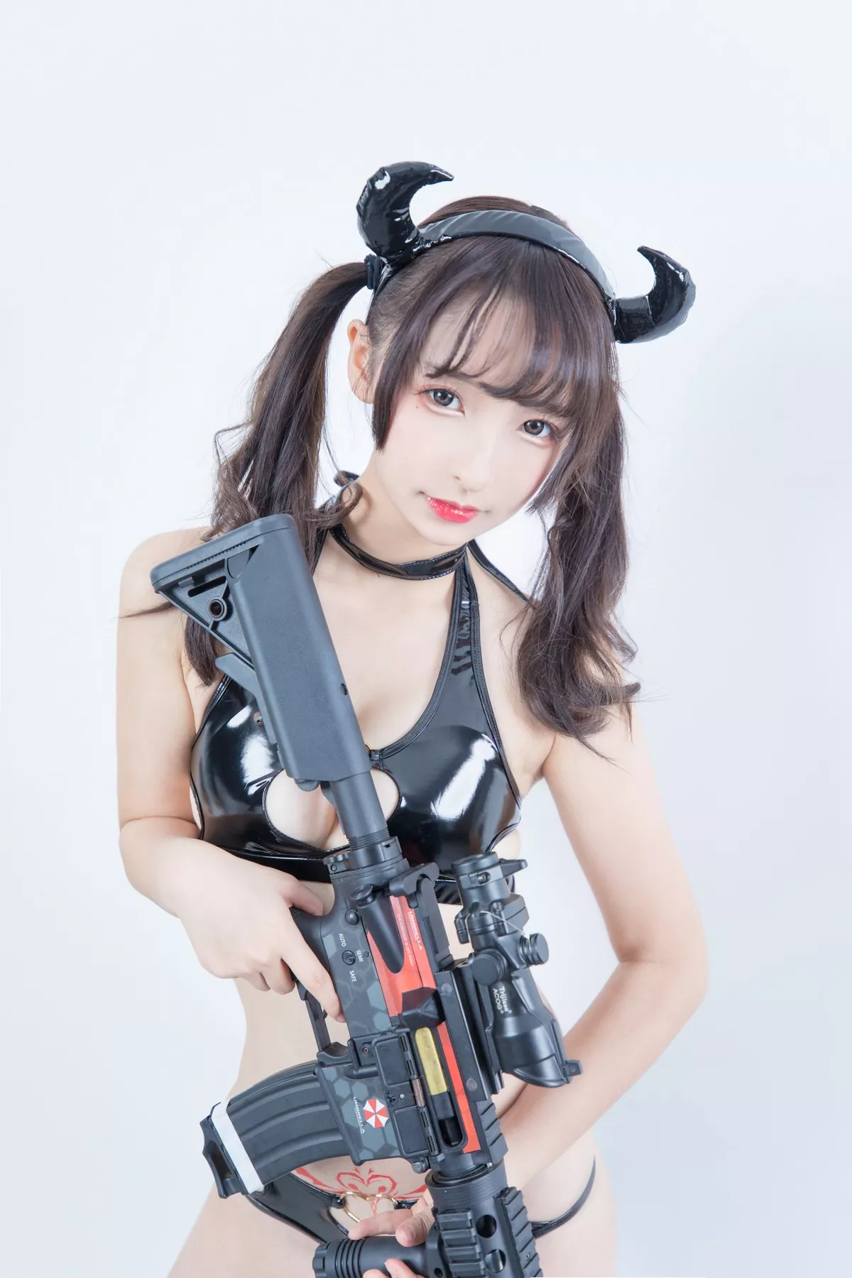 萝莉美女神楽坂真冬美女武士主题性感黑色皮质服饰秀完美身材迷人诱惑写真150P