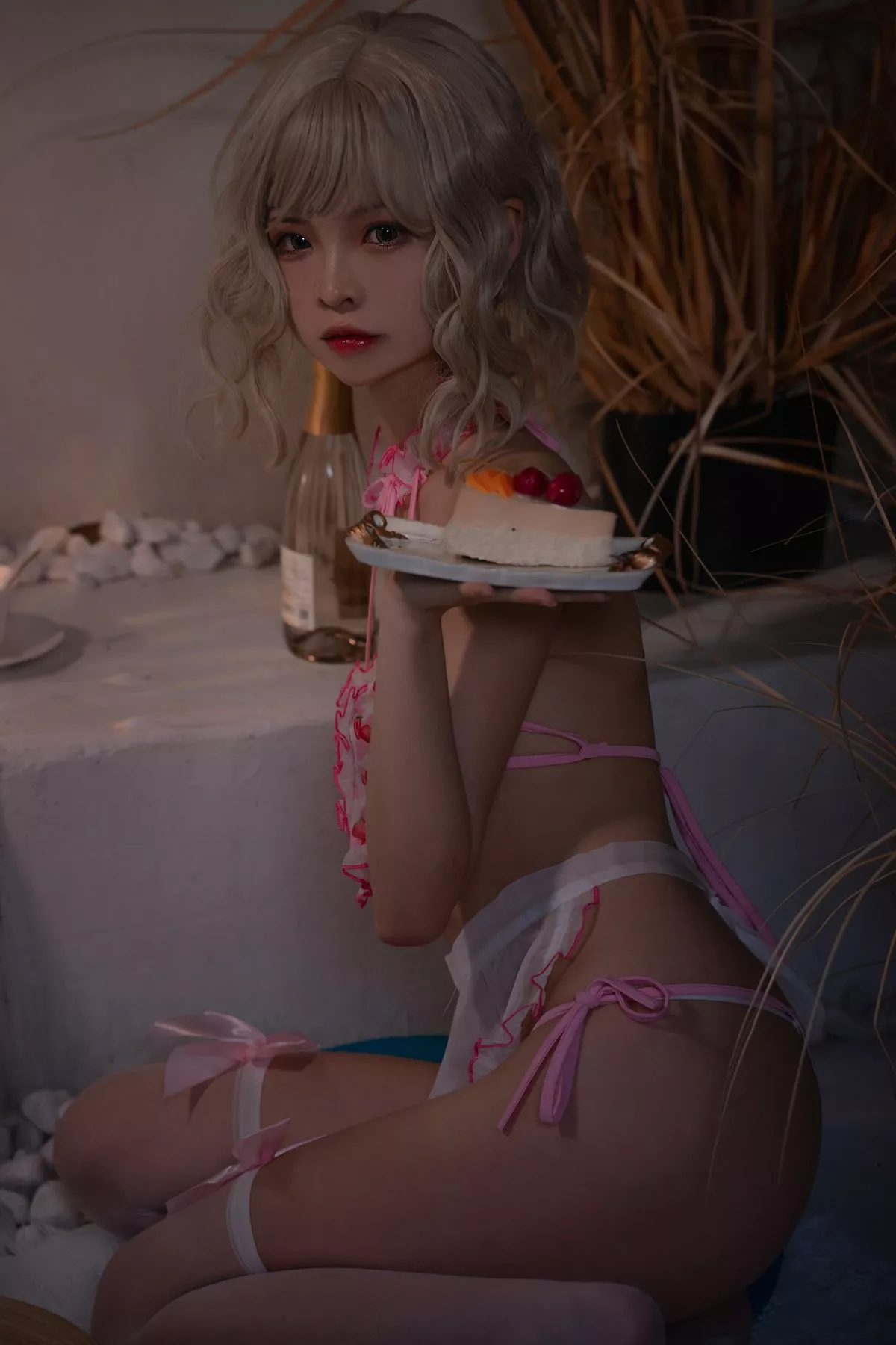 网络美女可可老师夏日双子主题私房性感姐妹花粉色情趣服饰秀完美身材诱惑写真42P