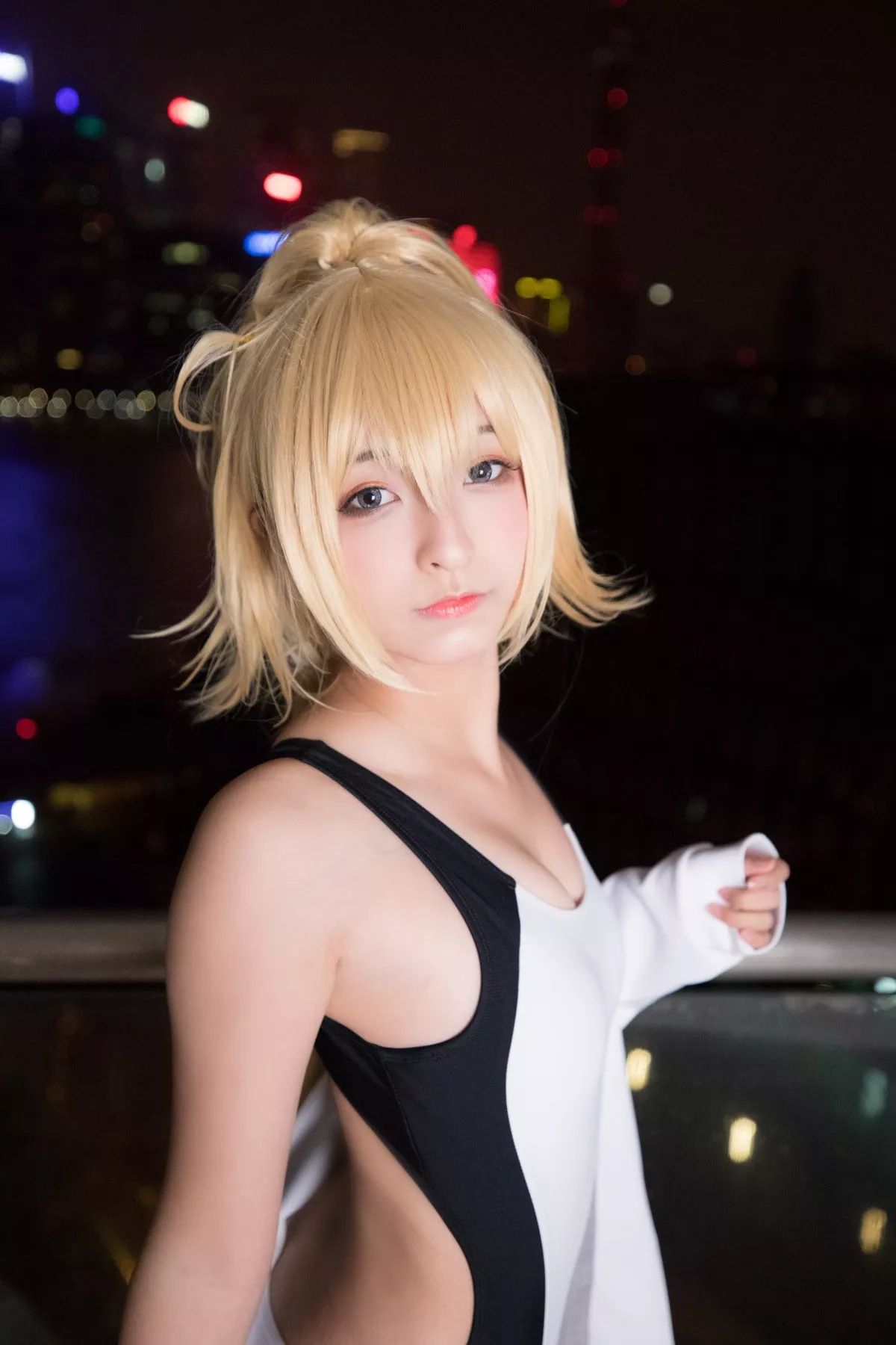 萝莉美女神楽坂真冬贞德泳装主题私房浴室性感白色连体泳衣秀完美身材诱惑写真150P