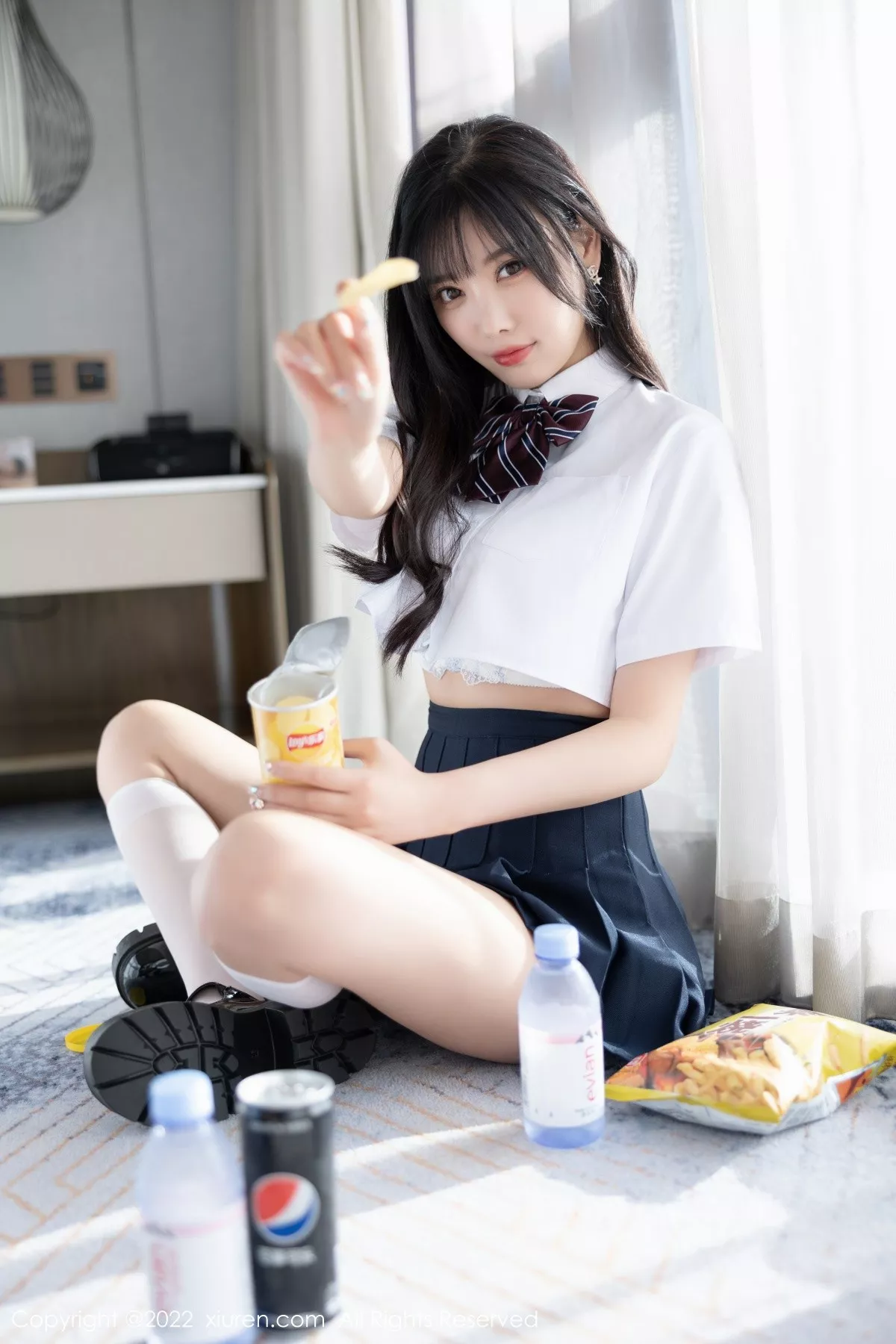 XiuRen第5338期_女神杨晨晨Yome清爽学妹制服露蕾丝内衣秀完美身材诱惑写真82P