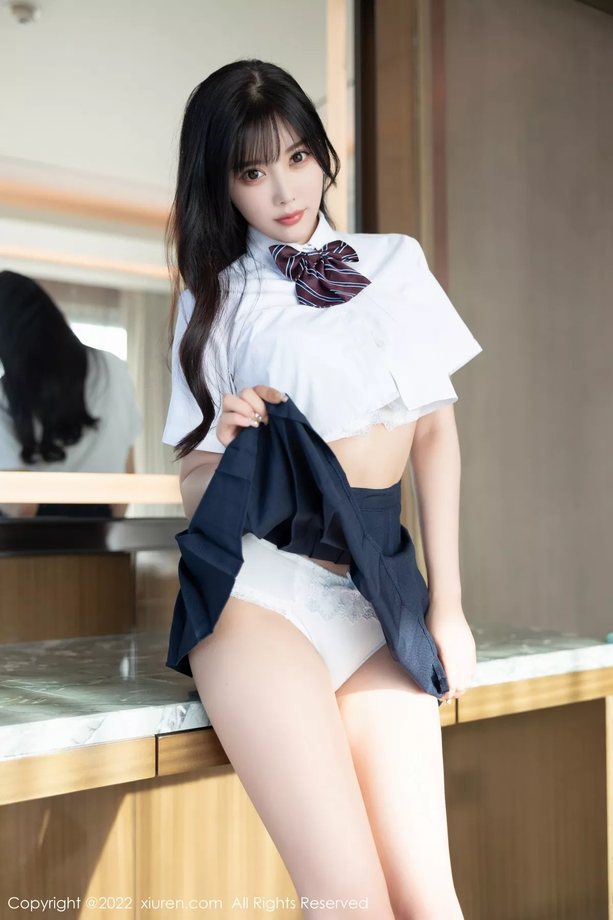 XiuRen第5338期_女神杨晨晨Yome清爽学妹制服露蕾丝内衣秀完美身材诱惑写真82P