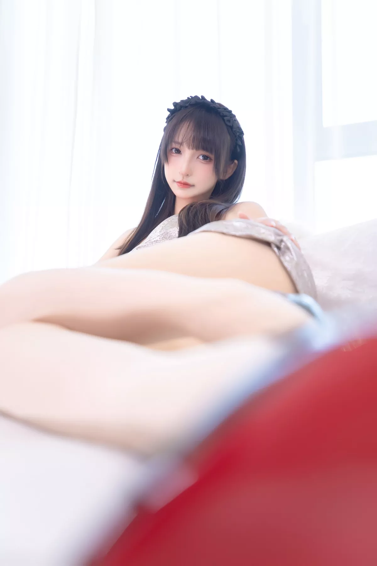 萝莉美女神楽坂真冬午后红茶主题私房低胸吊带裙配超薄肉丝秀翘臀诱惑写真75P