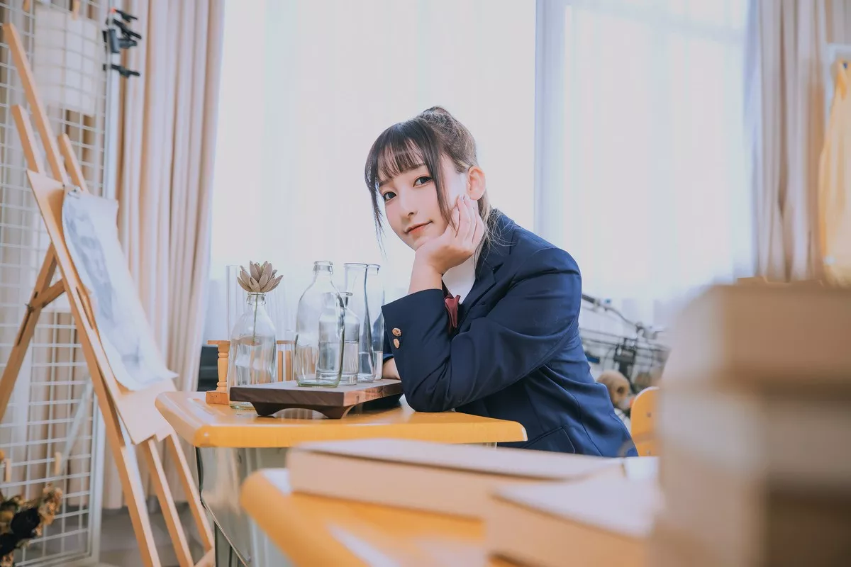 萝莉美女神楽板真冬百合教室主题教室里师生情主题性感白T配黑丝袜诱惑写真150P