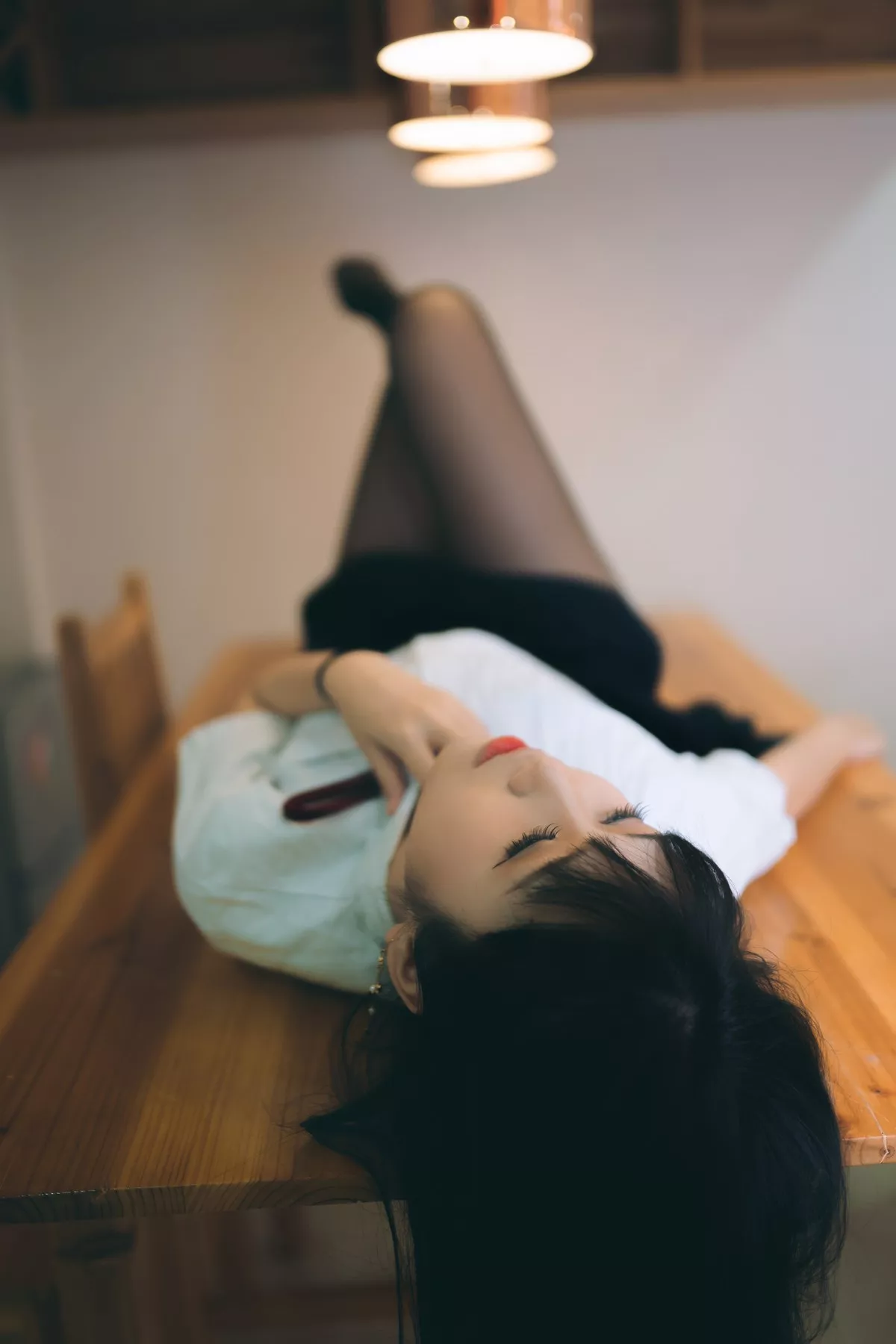 人气Coser不呆猫校服JK主题私房性感黑色短裙下超薄黑丝裤袜极致魅惑写真64P