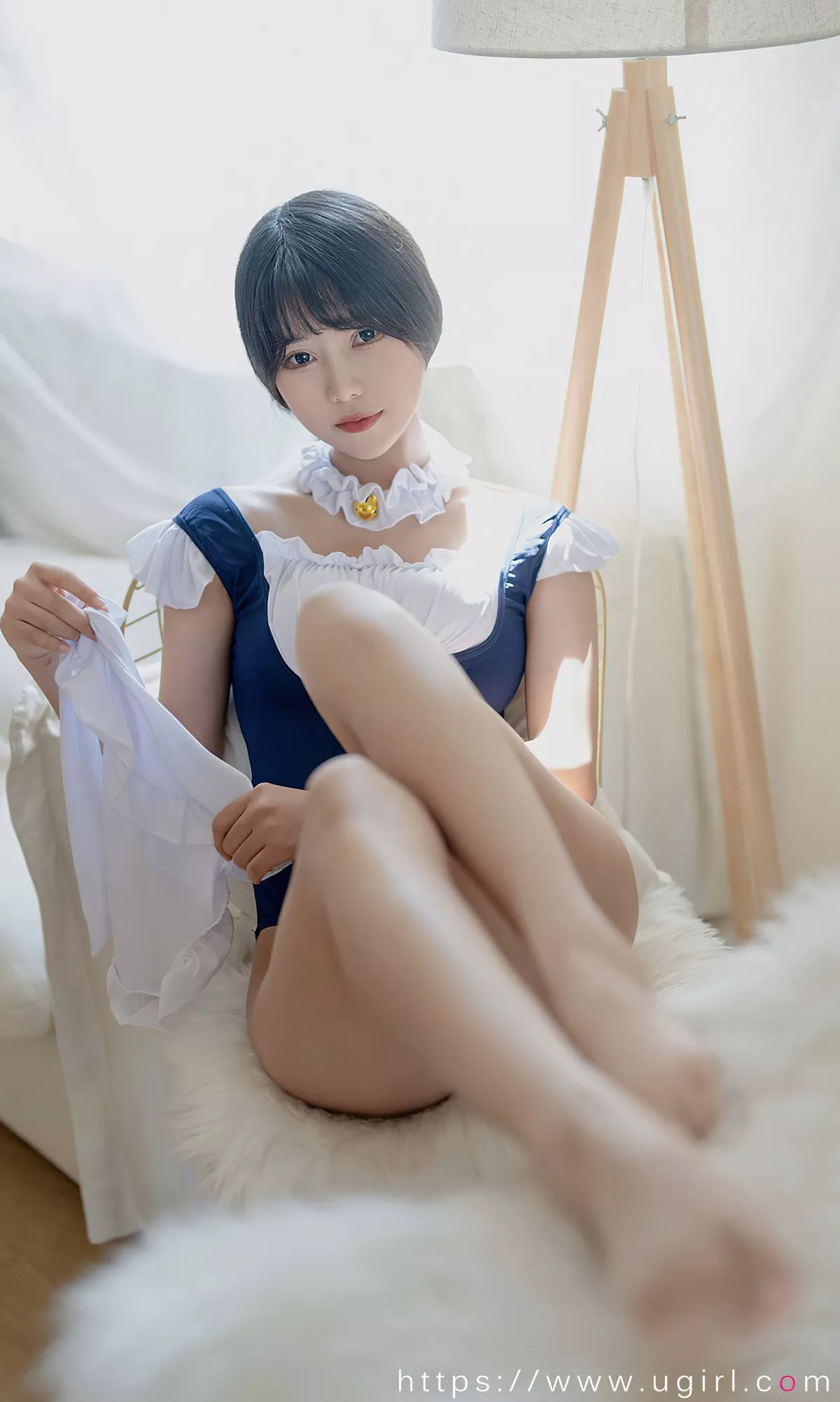 [Ugirls爱尤物]No.2388_模特柚子私房性感高叉连体女仆装秀完美身材迷人诱惑写真35P