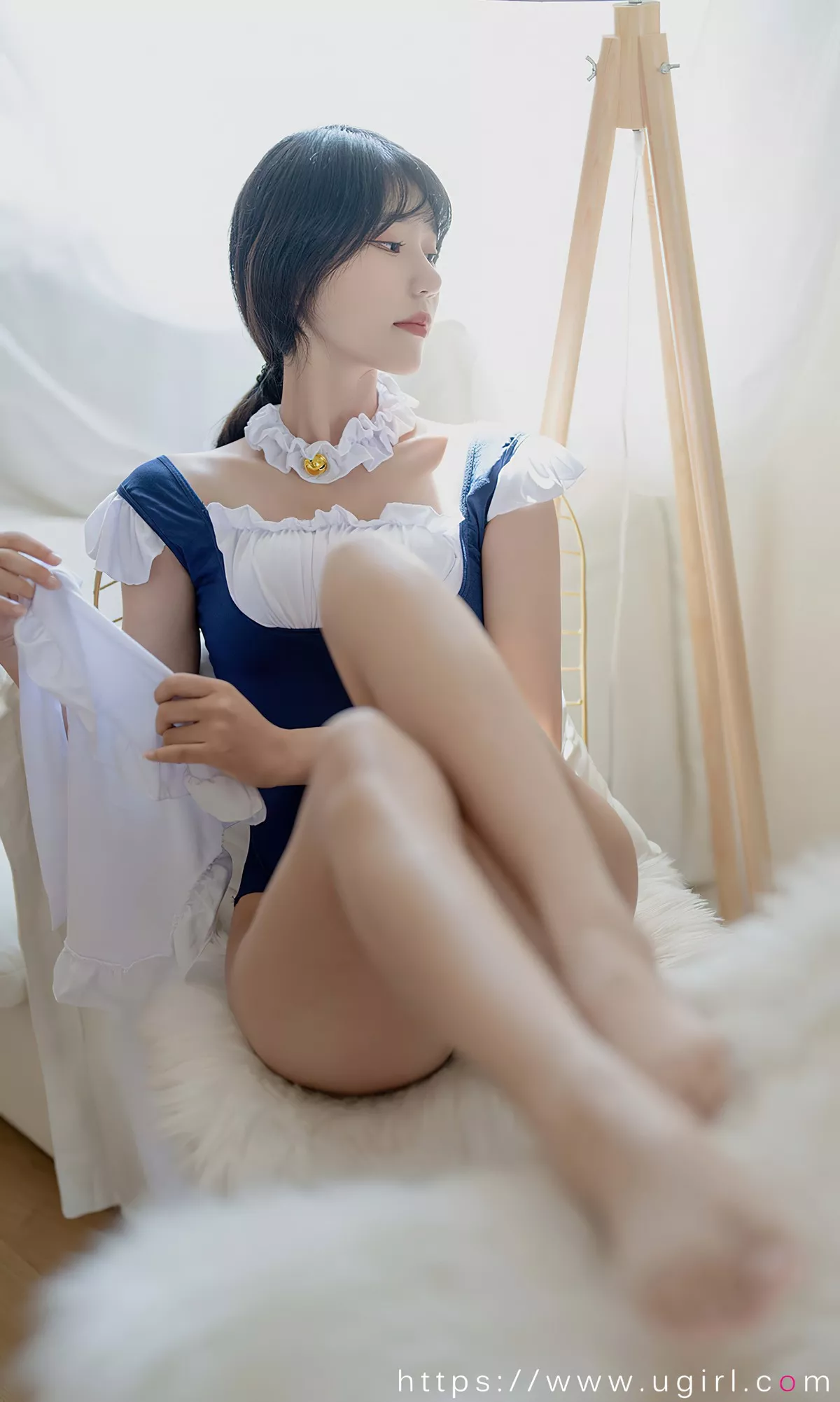 [Ugirls爱尤物]No.2388_模特柚子私房性感高叉连体女仆装秀完美身材迷人诱惑写真35P