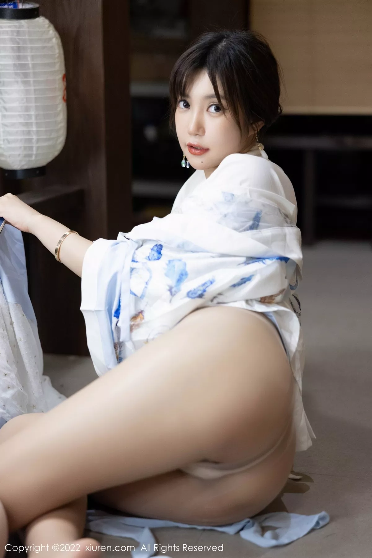 XiuRen第5569期_女神绮里嘉ula私房日式风性感和服配超薄无内肉丝极致诱惑写真75P