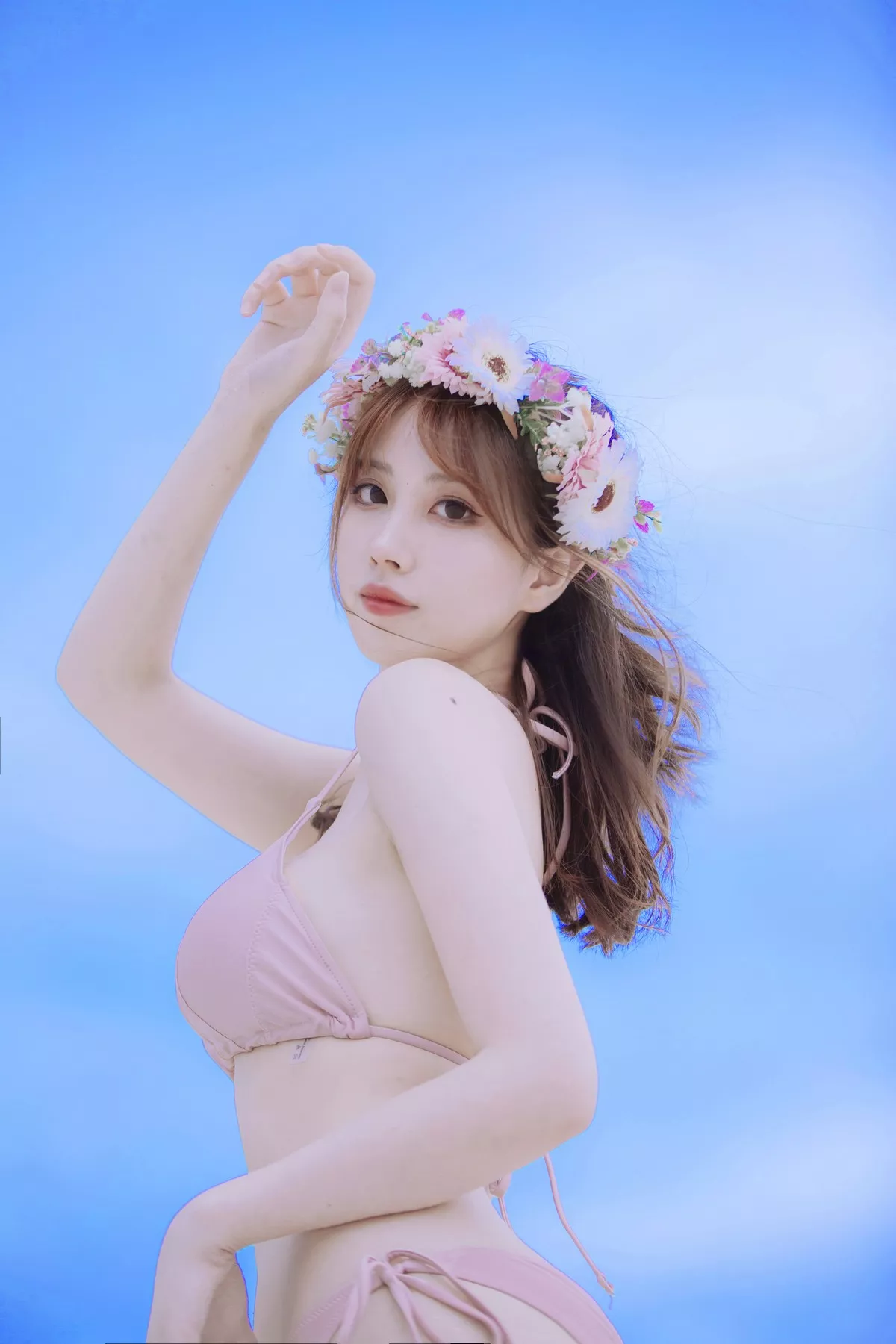 次元少女念雪ww白桃汽水主题户外沙滩性感粉色比基尼秀完美身材迷人诱惑写真42P