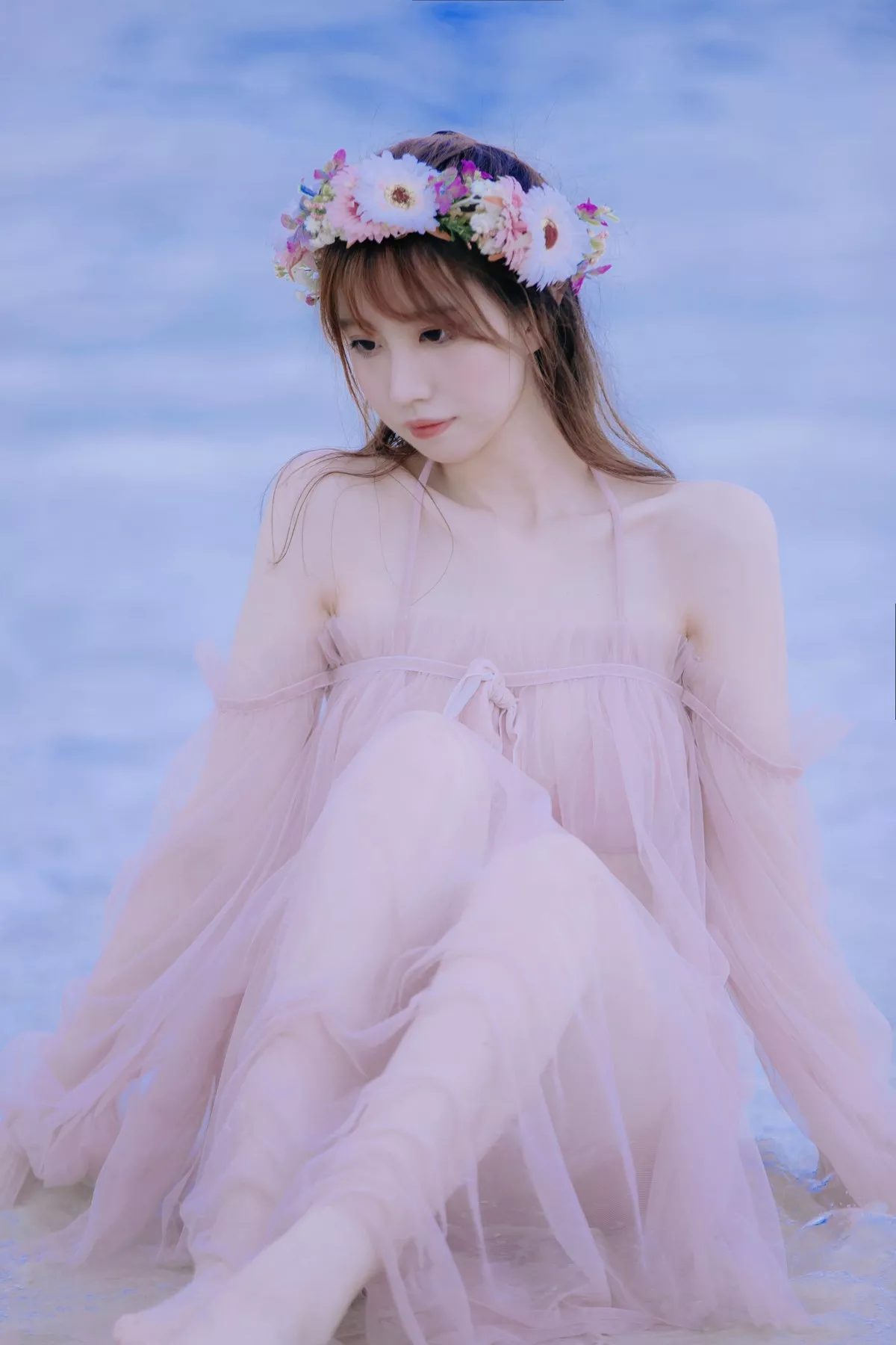 次元少女念雪ww白桃汽水主题户外沙滩性感粉色比基尼秀完美身材迷人诱惑写真42P