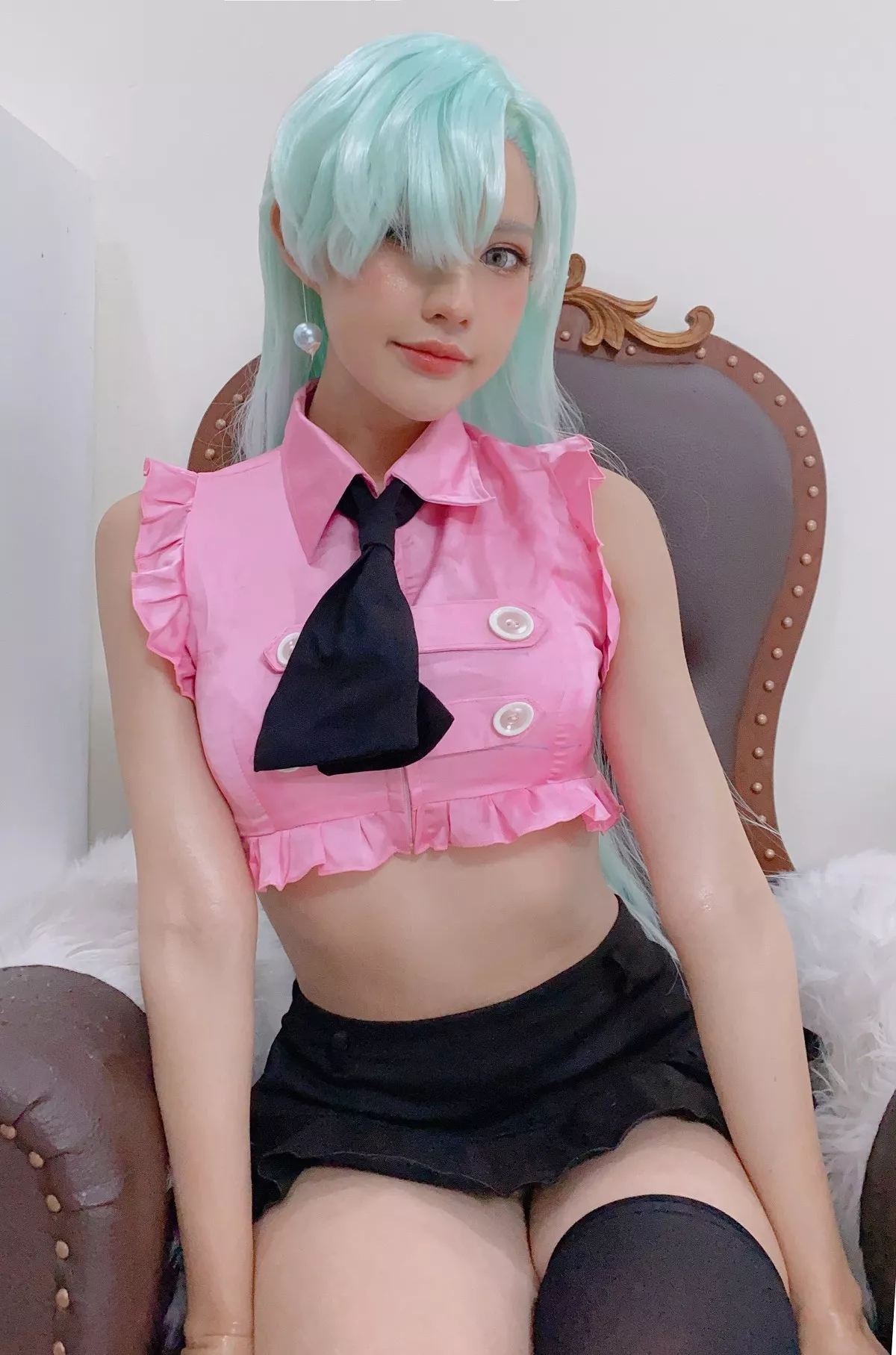 精美写真[PingPing]NO.017-Elizabeth Liones主题性感白色蕾丝内衣迷人诱惑写真46P
