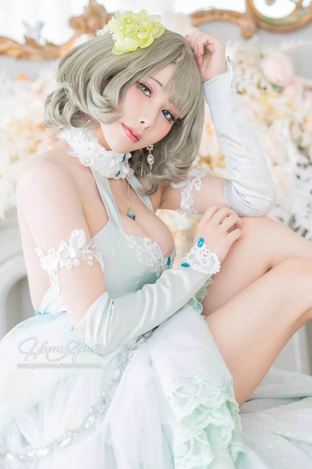 Coser美女雨波_HaneAme偶像大师主题私房性感低胸礼服秀傲人豪乳诱惑写真41P