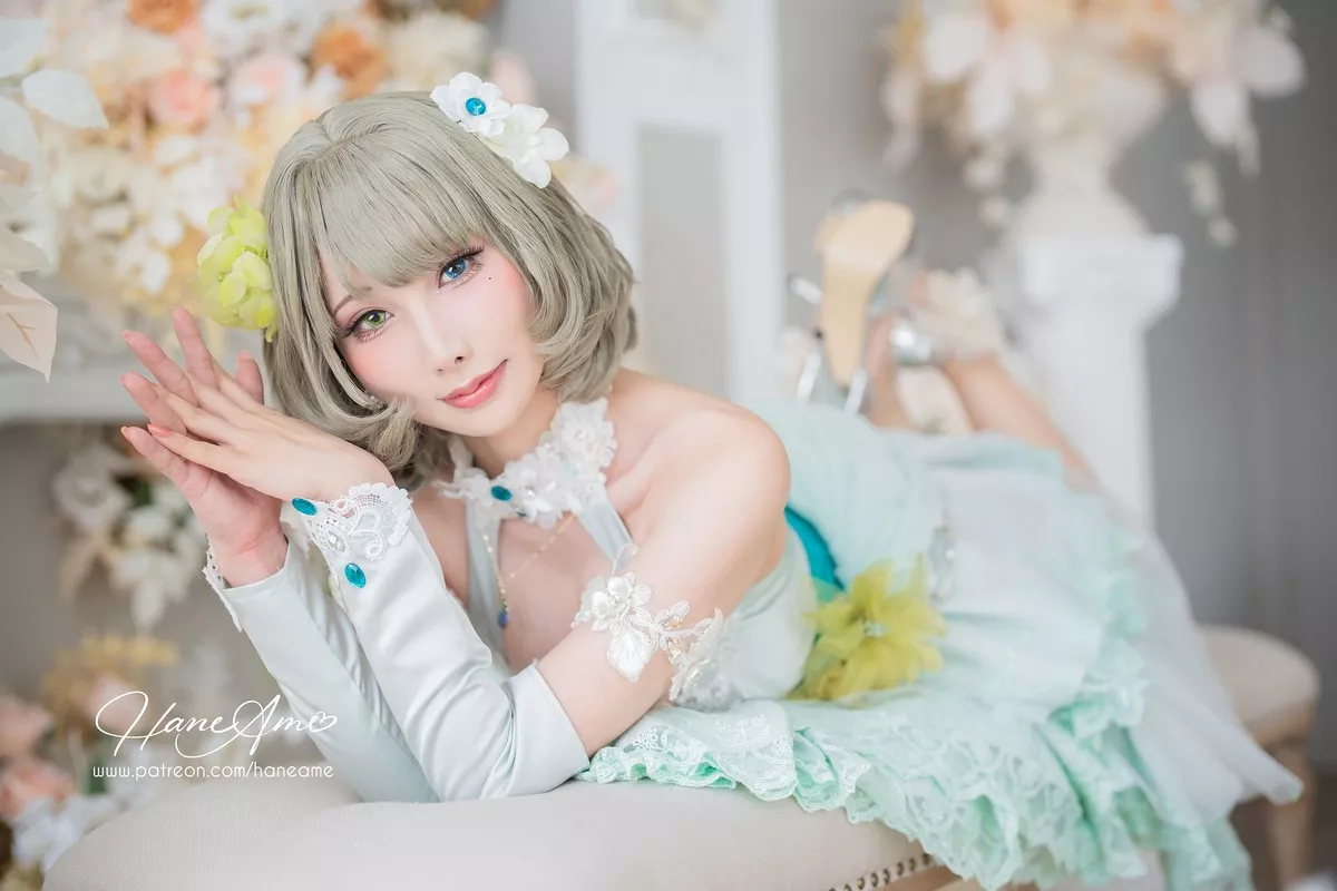 Coser美女雨波_HaneAme偶像大师主题私房性感低胸礼服秀傲人豪乳诱惑写真41P
