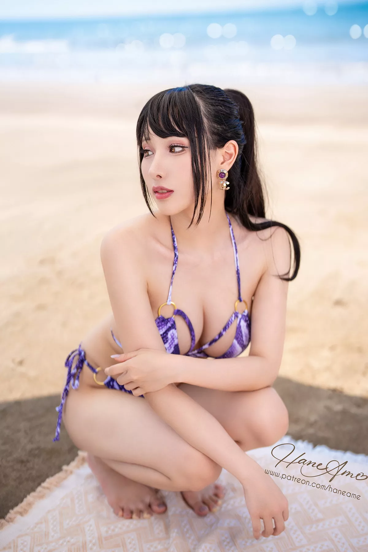 Coser美女雨波_HaneAme夏日主题海边沙滩性感比基尼秀完美身材撩人诱惑写真47P