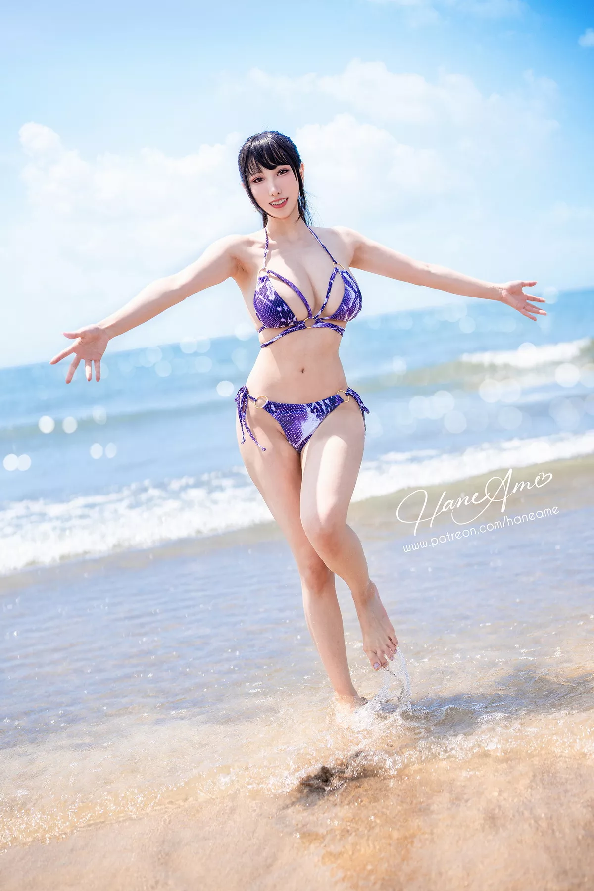 Coser美女雨波_HaneAme夏日主题海边沙滩性感比基尼秀完美身材撩人诱惑写真47P