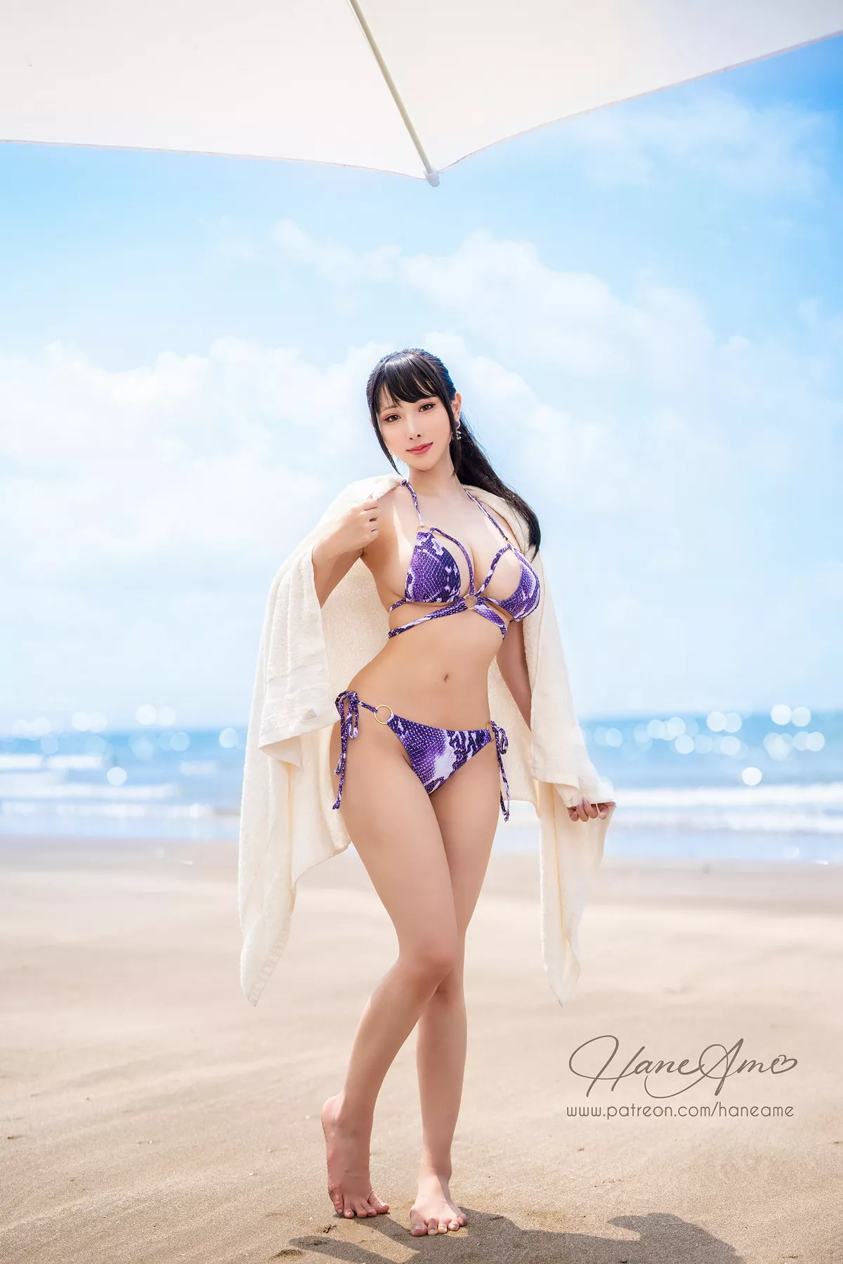 Coser美女雨波_HaneAme夏日主题海边沙滩性感比基尼秀完美身材撩人诱惑写真47P