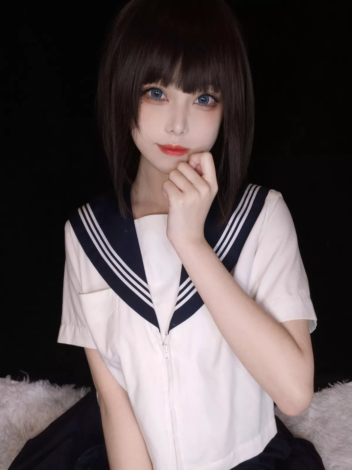 萌系小姐姐蜜汁猫裘坏学妹自拍主题私房半脱露性感内衣配破烂黑丝诱惑写真38P