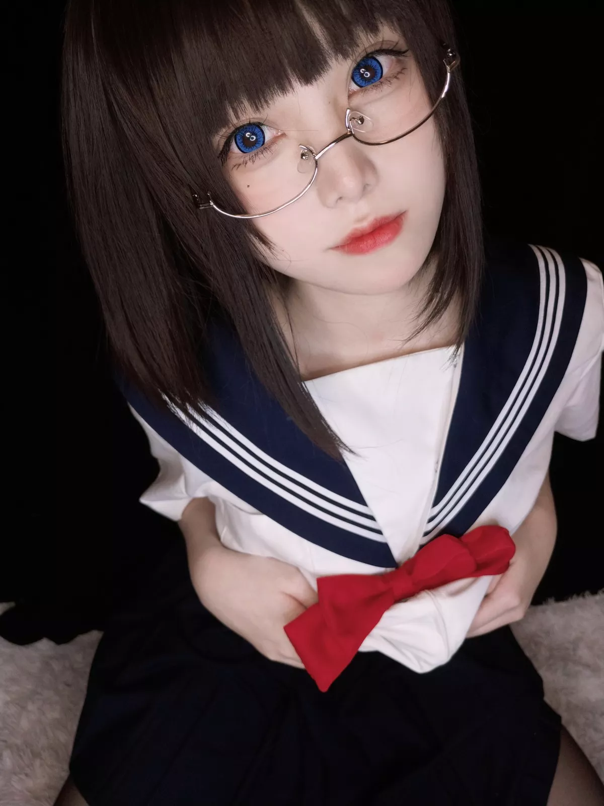 萌系小姐姐蜜汁猫裘坏学妹自拍主题私房半脱露性感内衣配破烂黑丝诱惑写真38P