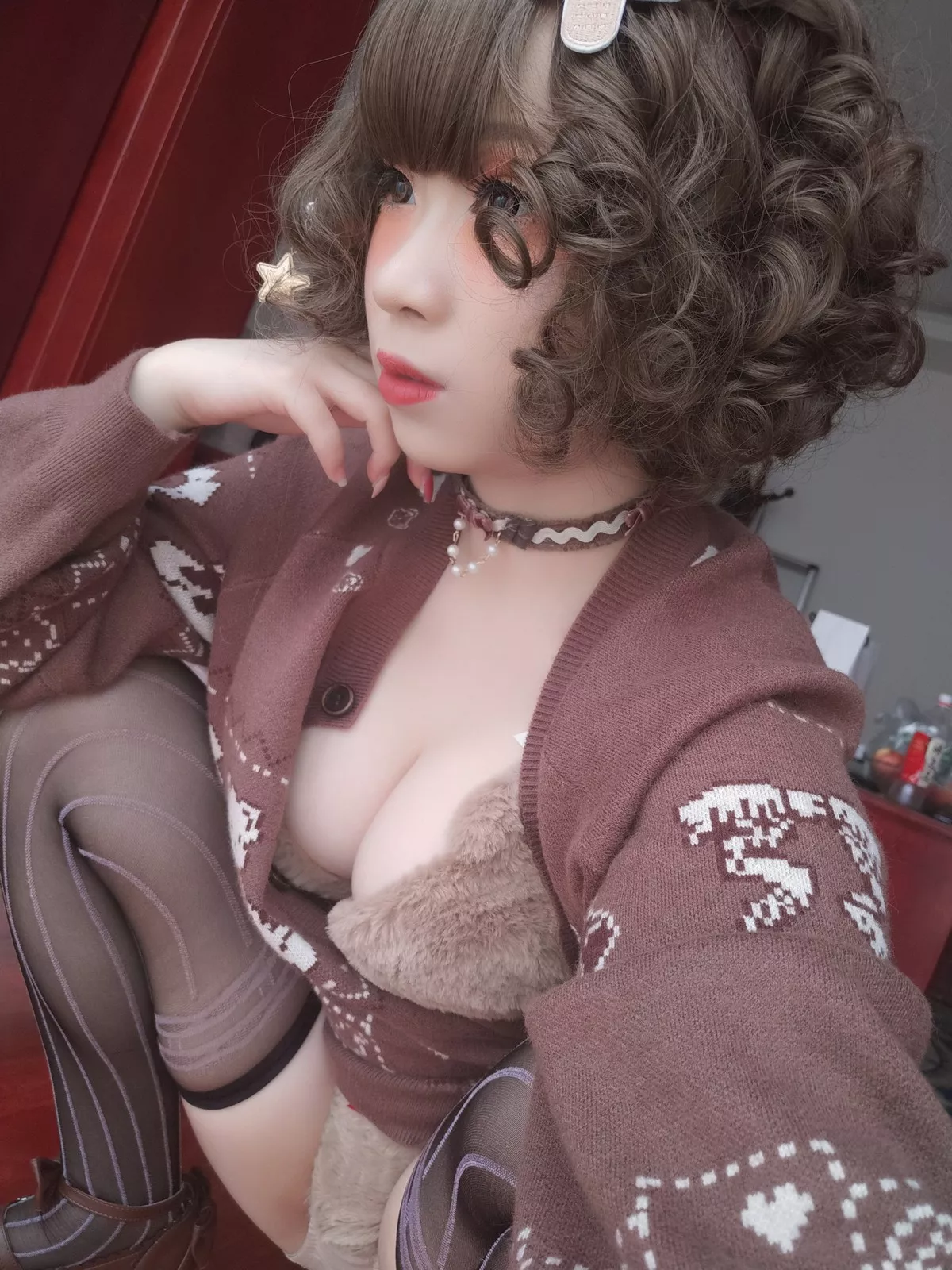网络美女胡桃猫Kurumineko熊熊主题私房半脱露傲人豪乳遮点惹火诱惑写真221P
