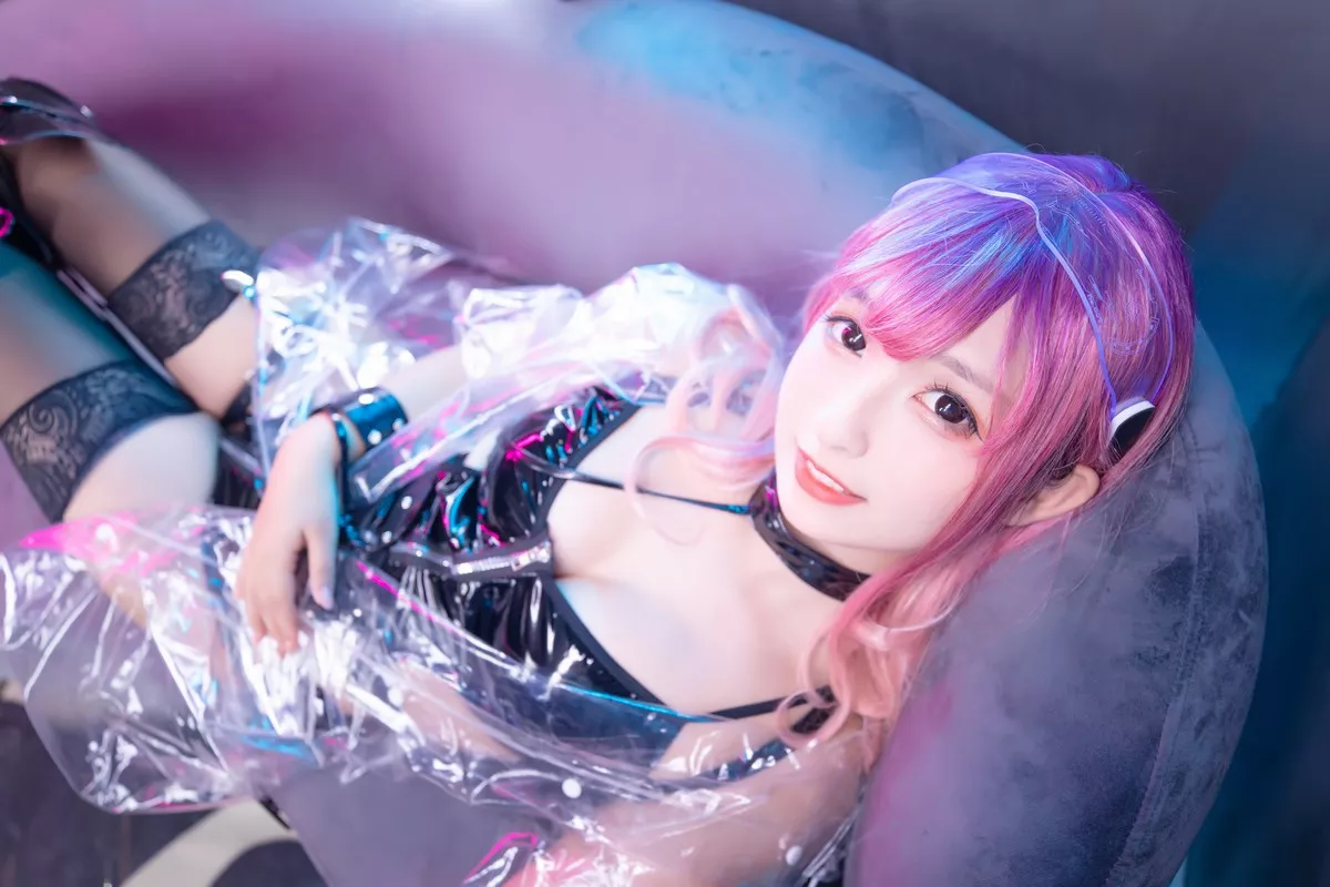 萝莉美女神楽板真冬Girlspunk2020主题性感黑色皮质服饰配蕾丝袜迷人诱惑写真150P
