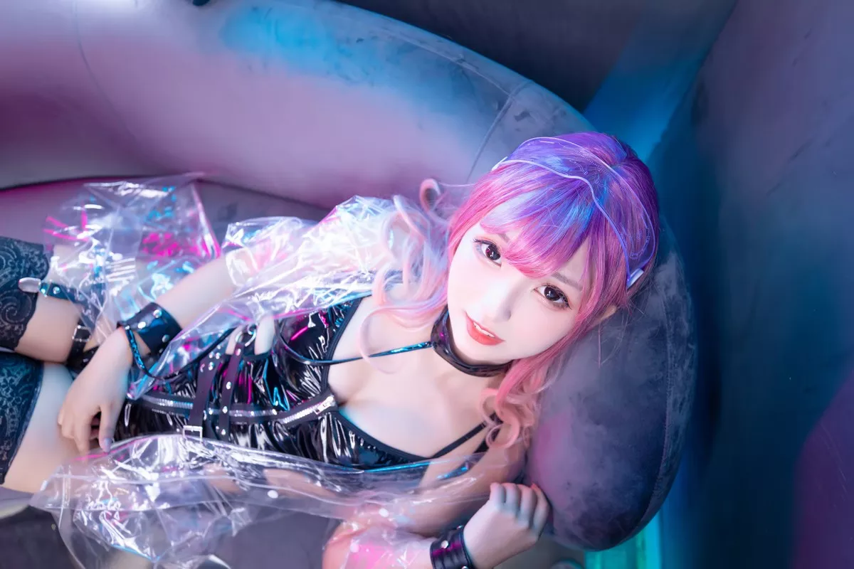 萝莉美女神楽板真冬Girlspunk2020主题性感黑色皮质服饰配蕾丝袜迷人诱惑写真150P