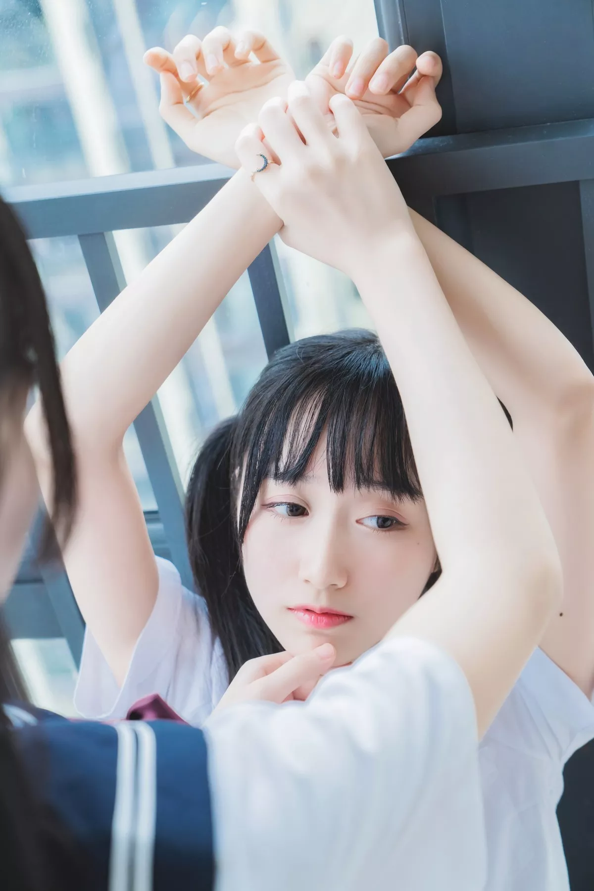萌系小姐姐木绵绵OwO＆桜桃喵她主题性感姐妹花JK制服系列秀美腿诱惑写真37P