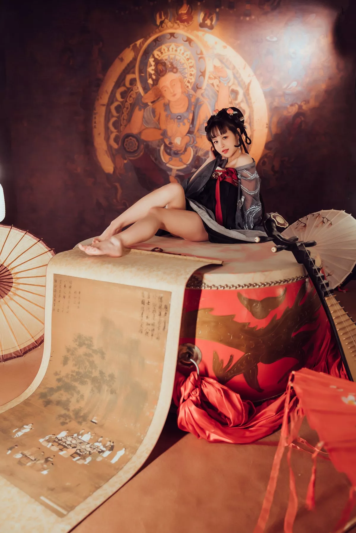 网络美少女晕崽Zz小琵琶精主题私房日系古典风脱性感服饰露火辣身材诱惑写真100P