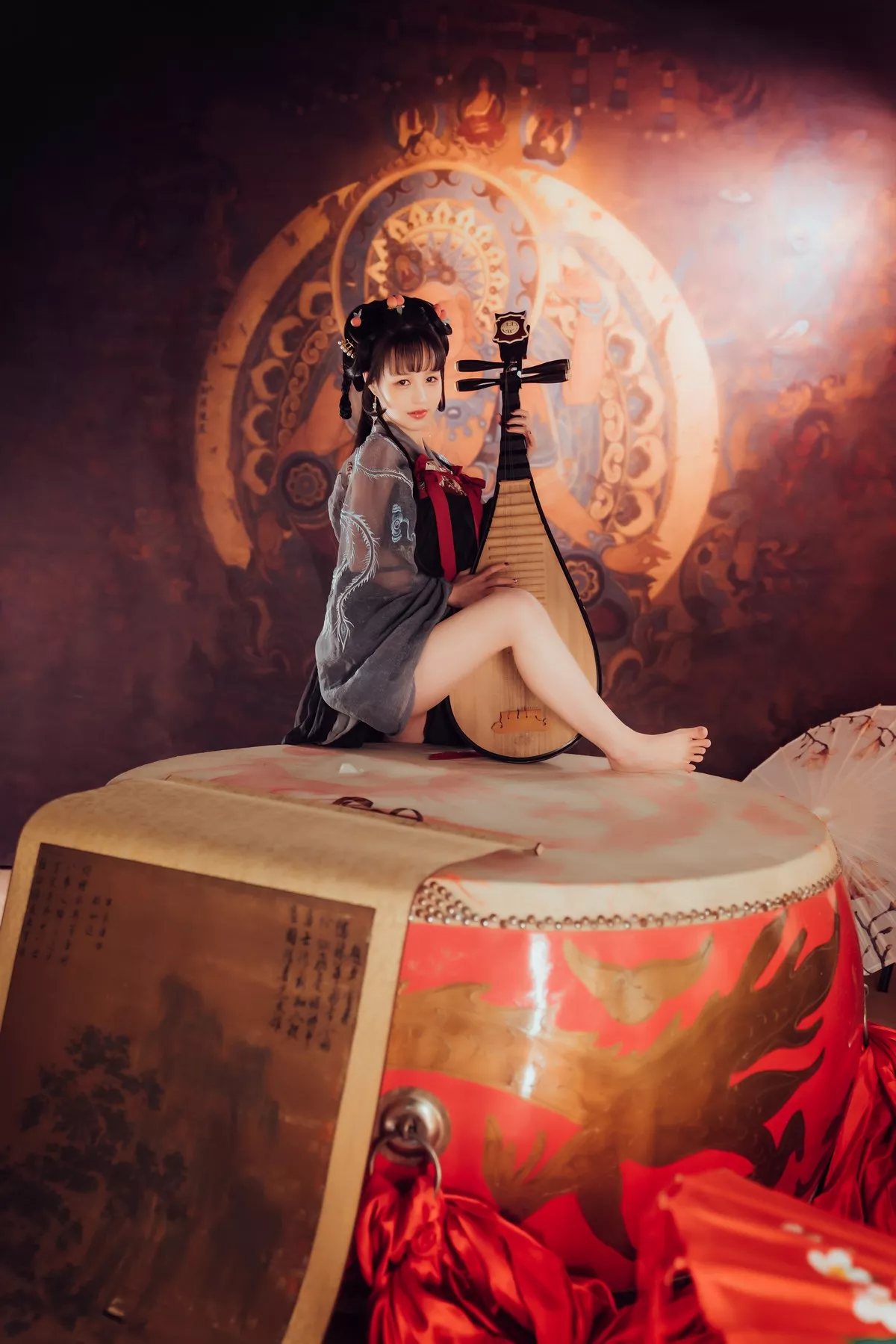 网络美少女晕崽Zz小琵琶精主题私房日系古典风脱性感服饰露火辣身材诱惑写真100P