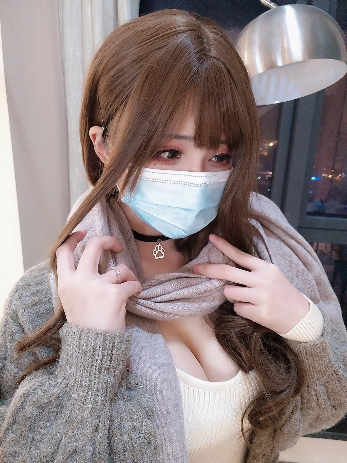 网络美女rioko凉凉子睡着了主题私房床上性感灰色蕾丝内衣秀惹火身材诱惑写真45P