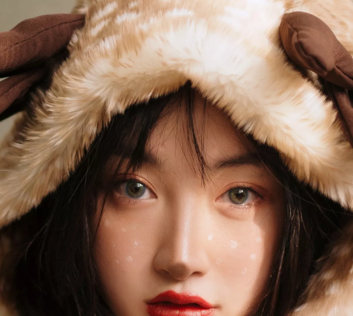 网络美女野百合圣诞主题私房性感小鹿装扮性感蕾丝内衣秀傲人豪乳诱惑写真34P