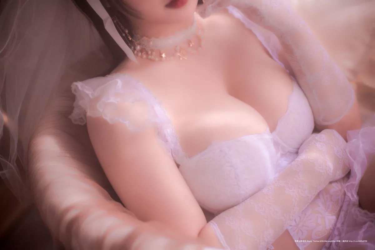 网络美女皮皮奶朦胧婚纱主题私房性感白色薄透婚纱露白色内衣完美诱惑写真66P