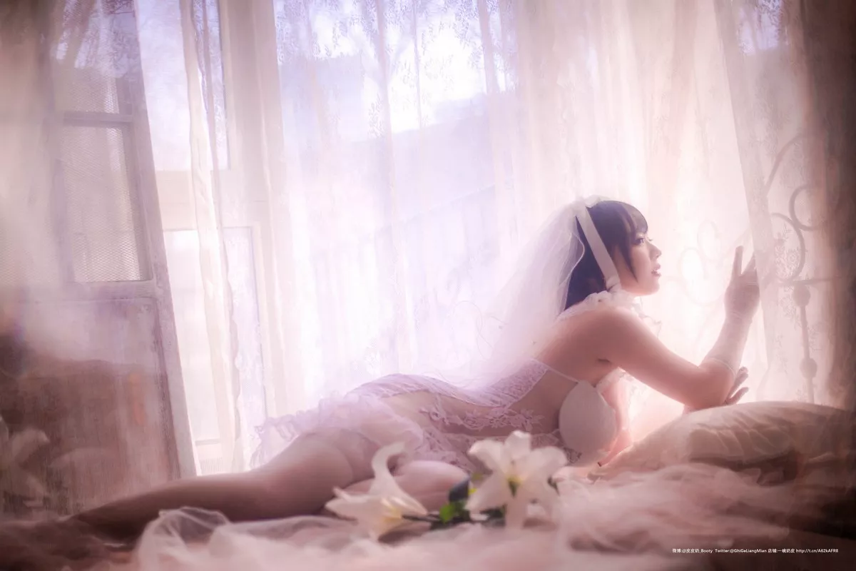 网络美女皮皮奶朦胧婚纱主题私房性感白色薄透婚纱露白色内衣完美诱惑写真66P